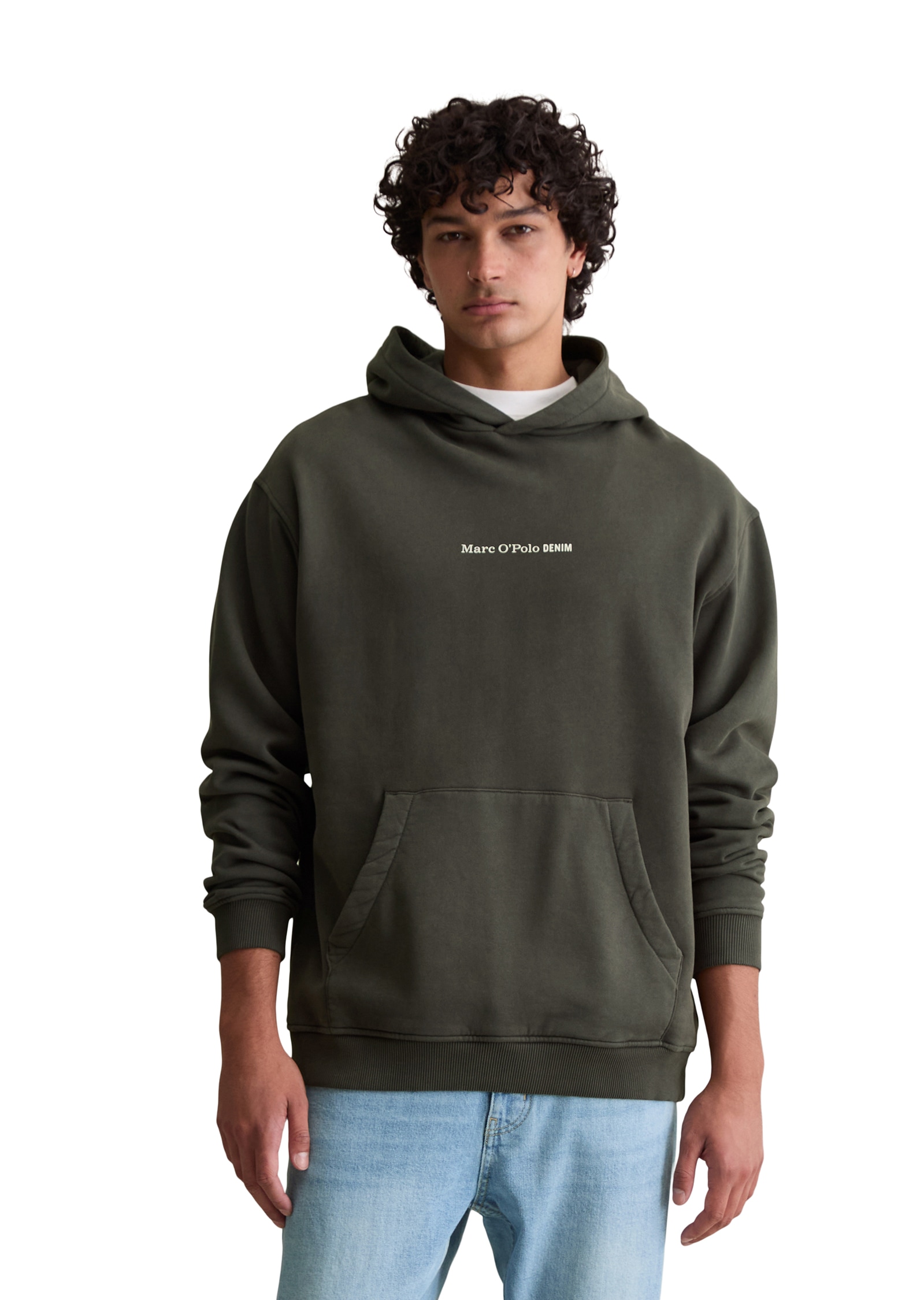 Marc OPolo DENIM Hoodie, relaxed fit, Kängurutasche, Logoschriftzug