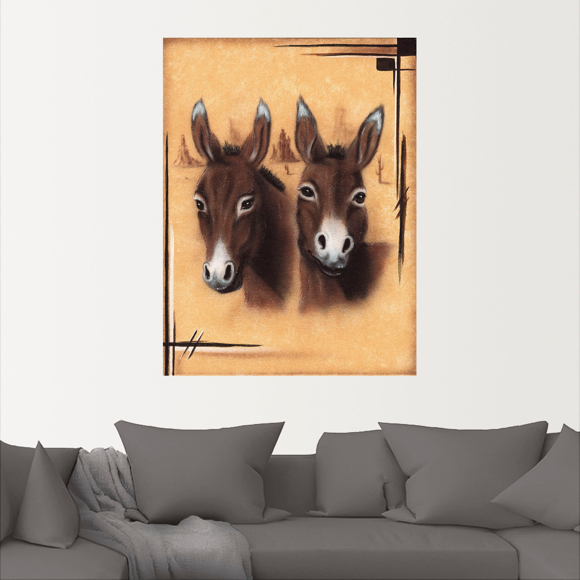 Artland Wandbild »Esel«, Esel Bilder, (1 St.), als Alubild, Leinwandbild, Wandaufkleber oder Poster in versch. Grössen