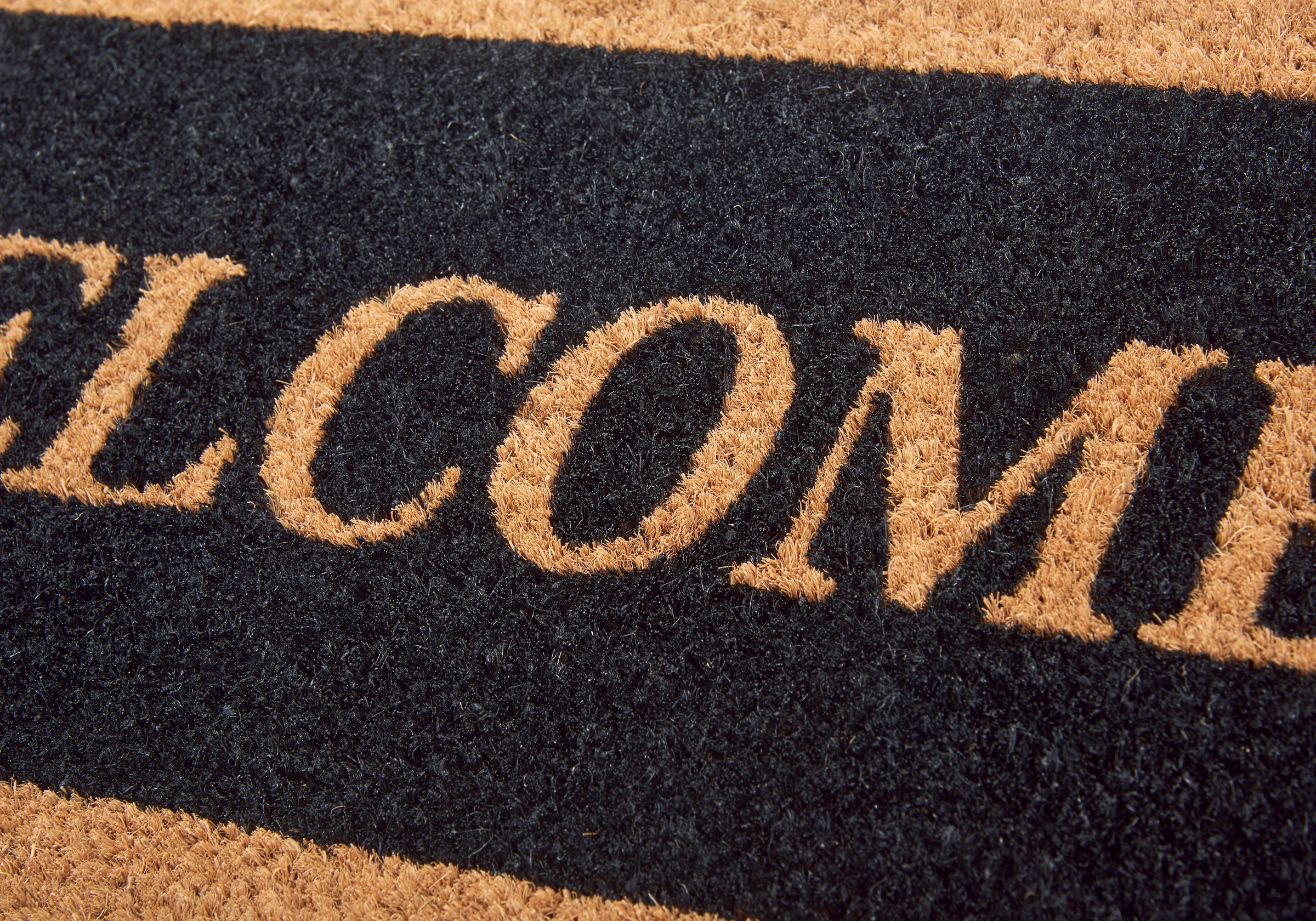 HANSE Home Fussmatte »Mix Mats Kokos Welcome Border, Türmatte«, rechteckig, 15 mm Höhe, Kokos, Schmutzfangmatte, Outdoor, Rutschfest, Innen, Kokosmatte, Flur