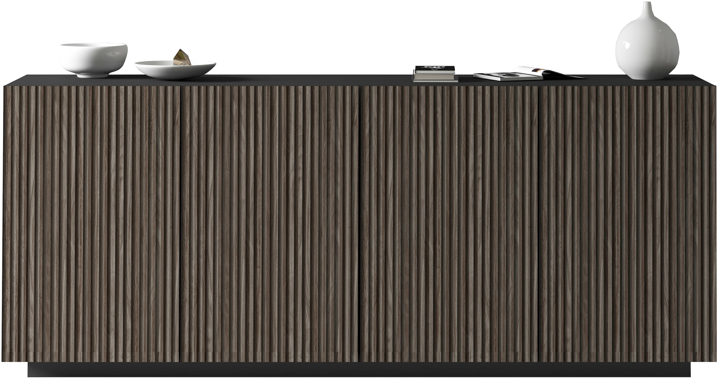 INOSIGN Sideboard »Vega Sideboard,Kommode,200 cm«, mit 4 Türen,Fronten mit Rillen-Optik