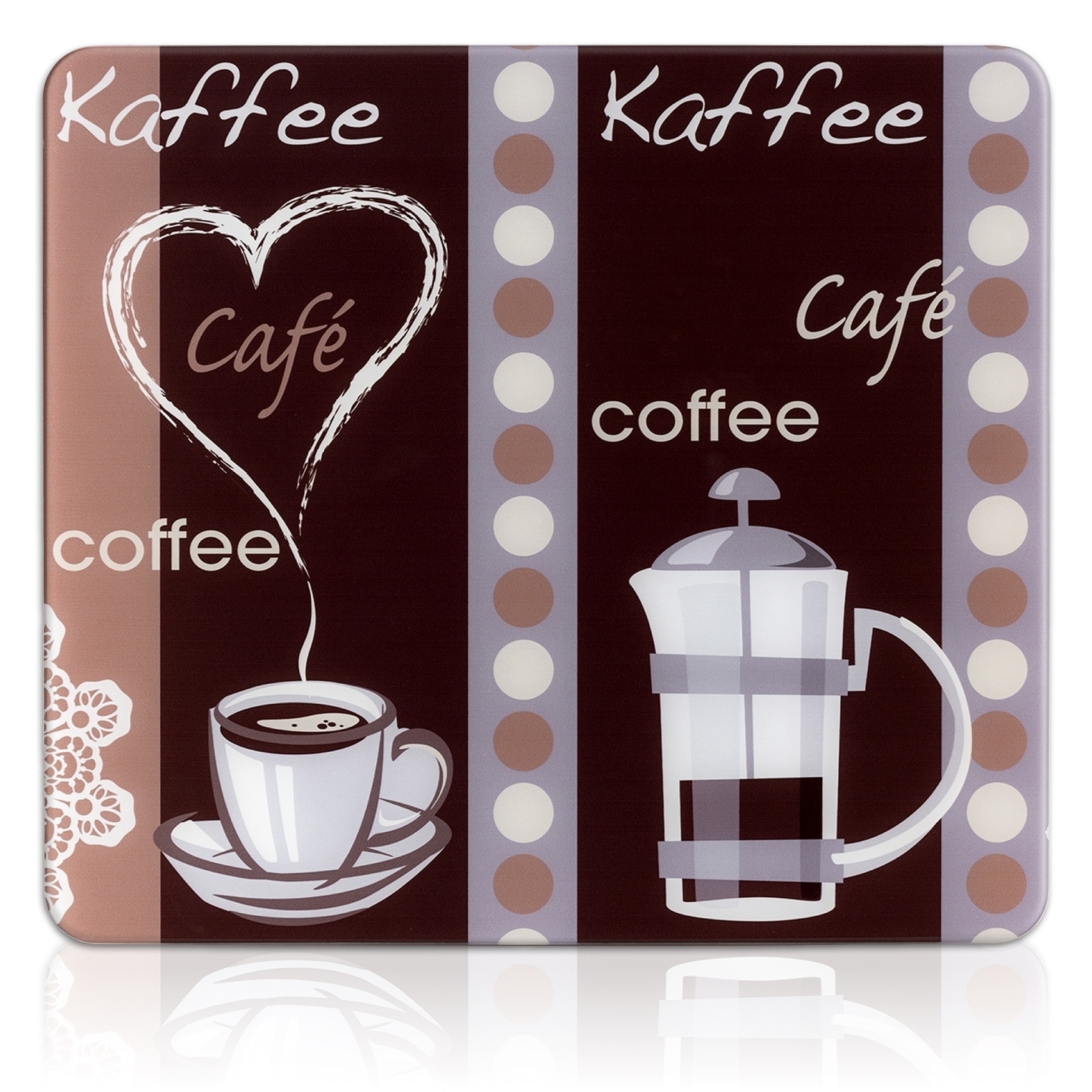 Maximex Schneide- und Abdeckplatte »Modell Kaffeeduft«, Spritzschutz, Herdblende, Schneidbrett, für Glaskeramik-Kochfelder