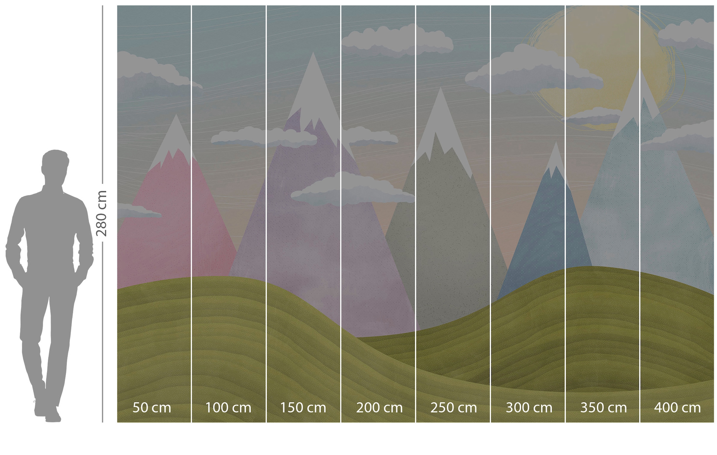 Komar Vliestapete »Digitaldruck Vlies - Hilltops - Grösse 400 x 280 cm«, bedruckt, Kinderzimmer
