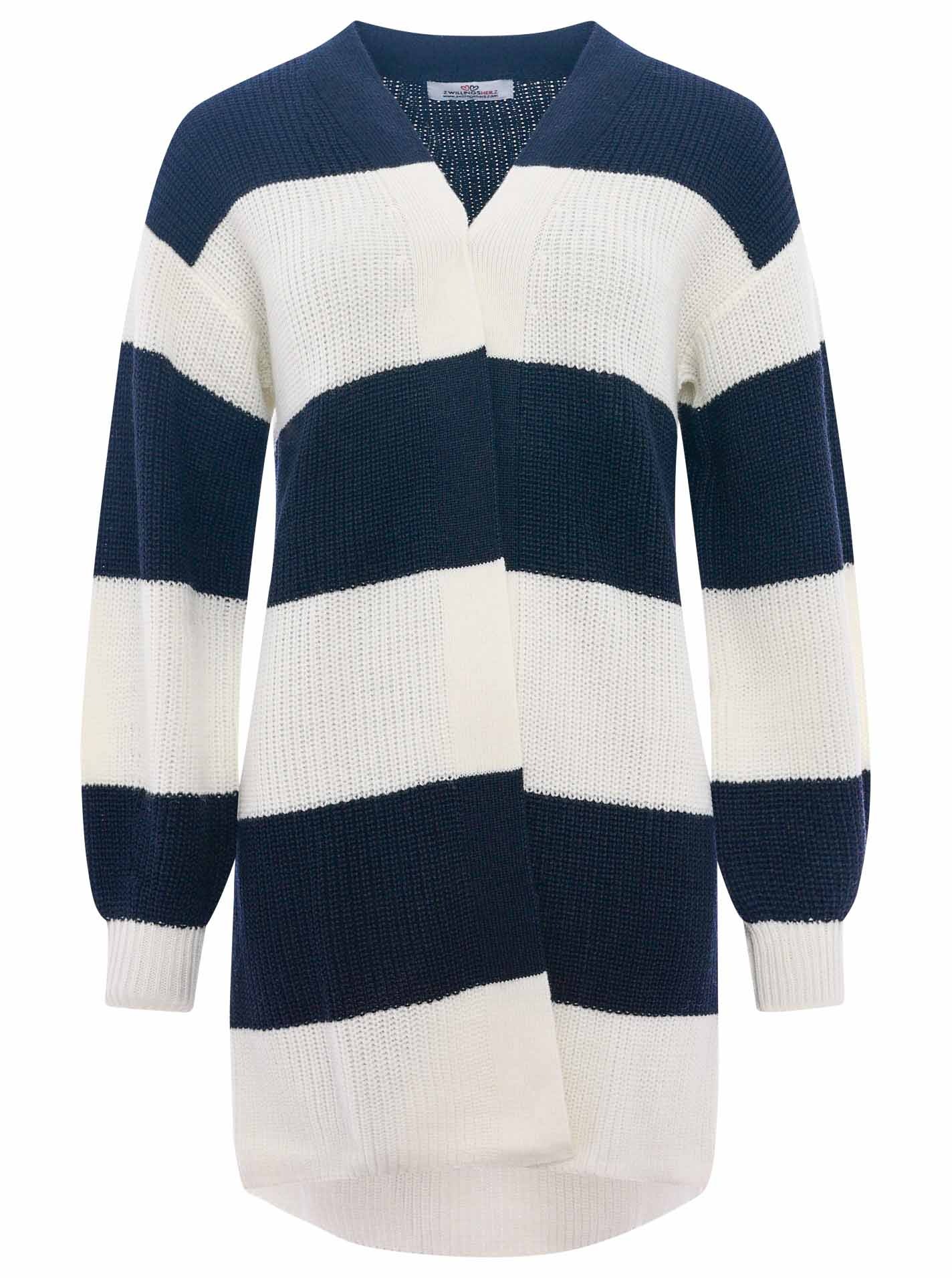 Zwillingsherz Cardigan »"Katja"« One Size, Wollanteil, Langarm, Blockstreifen, ohne Verschluss