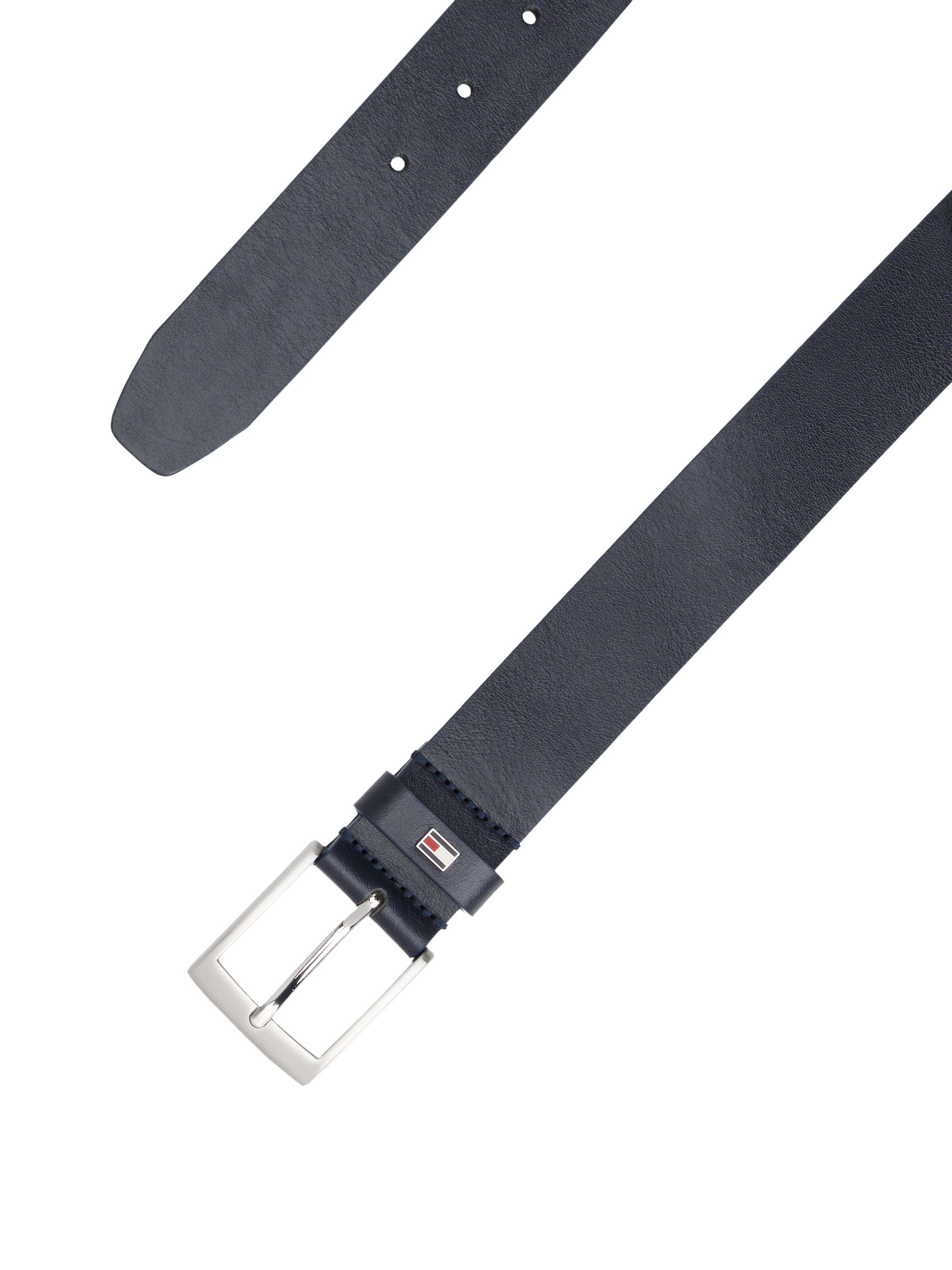 Tommy Hilfiger Ledergürtel »ADAN 3.5 EXT«, Metalllogopatch, Einfachdornschnalle