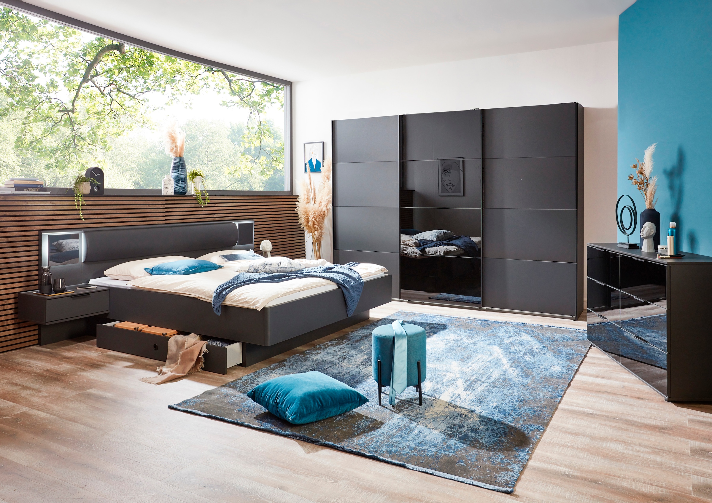 Wimex Schwebetürenschrank »Barcelona«, mit Glaselementen auf der Mitteltür