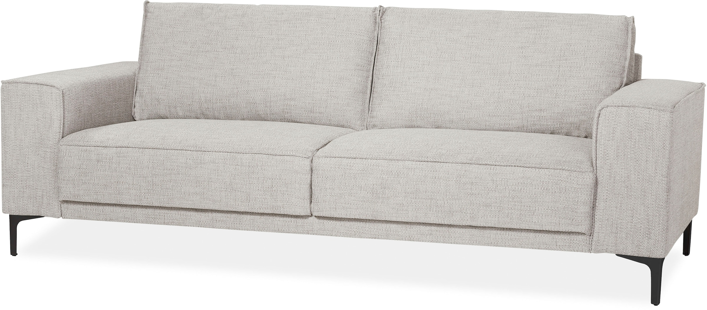 Places of Style 3-Sitzer »3er Sofa Oland, Struktur, Flachgewebe, Luxus-Microfaser, Boucle«, 224 cm, Wellenunterfederung, Skandi-Design, Metallfüsse