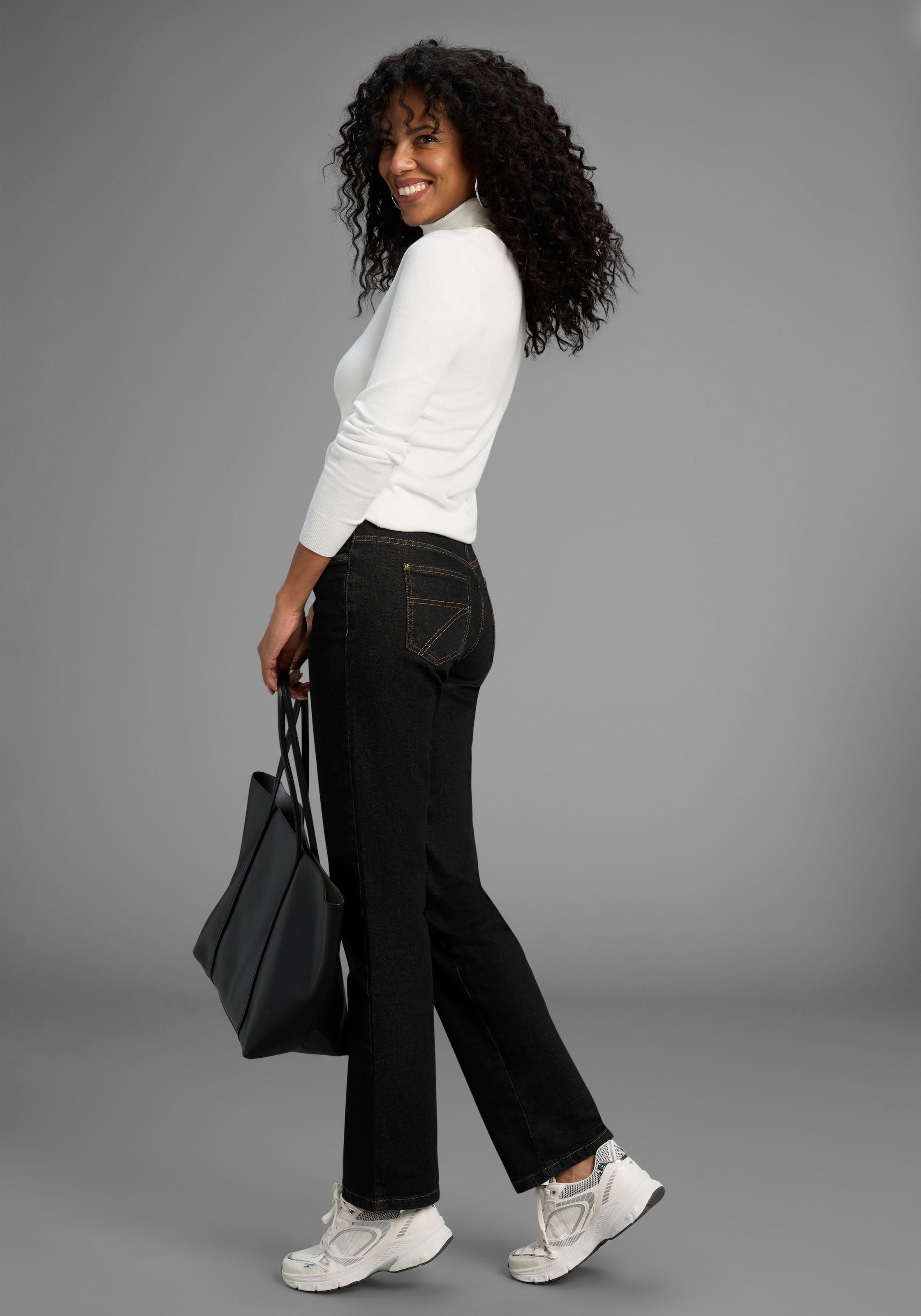 Arizona Gerade Jeans »Annett«, bequeme Passform, 5-Pocket-Style, hohe Taille