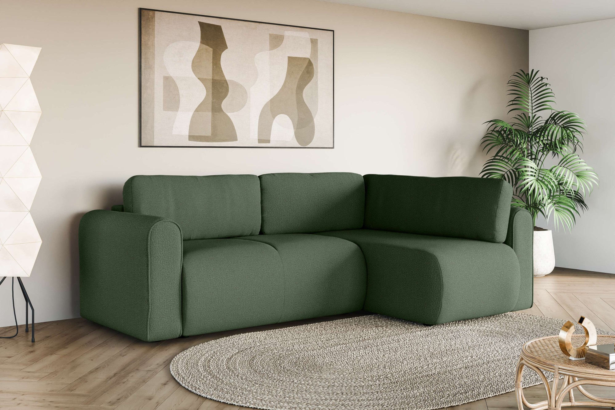 GOODproduct Ecksofa "Zacharia wahlweise Schlafsofa mit Bettkasten, B/T/H 250/166/86 cm" L-Form mit Wellenunterfederung, Ottomane rechts oder links bestellbar