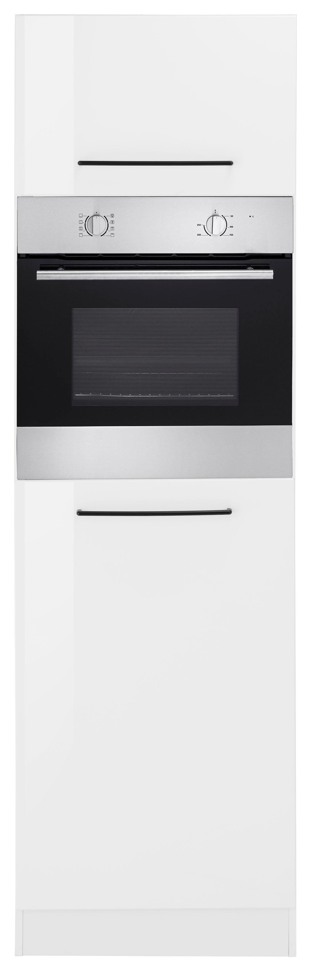 KOCHSTATION Backofenumbauschrank »KS-Tulsa«, 60 cm breit, 200 cm hoch, für Einbaubackofen, schwarze Metallgriffe