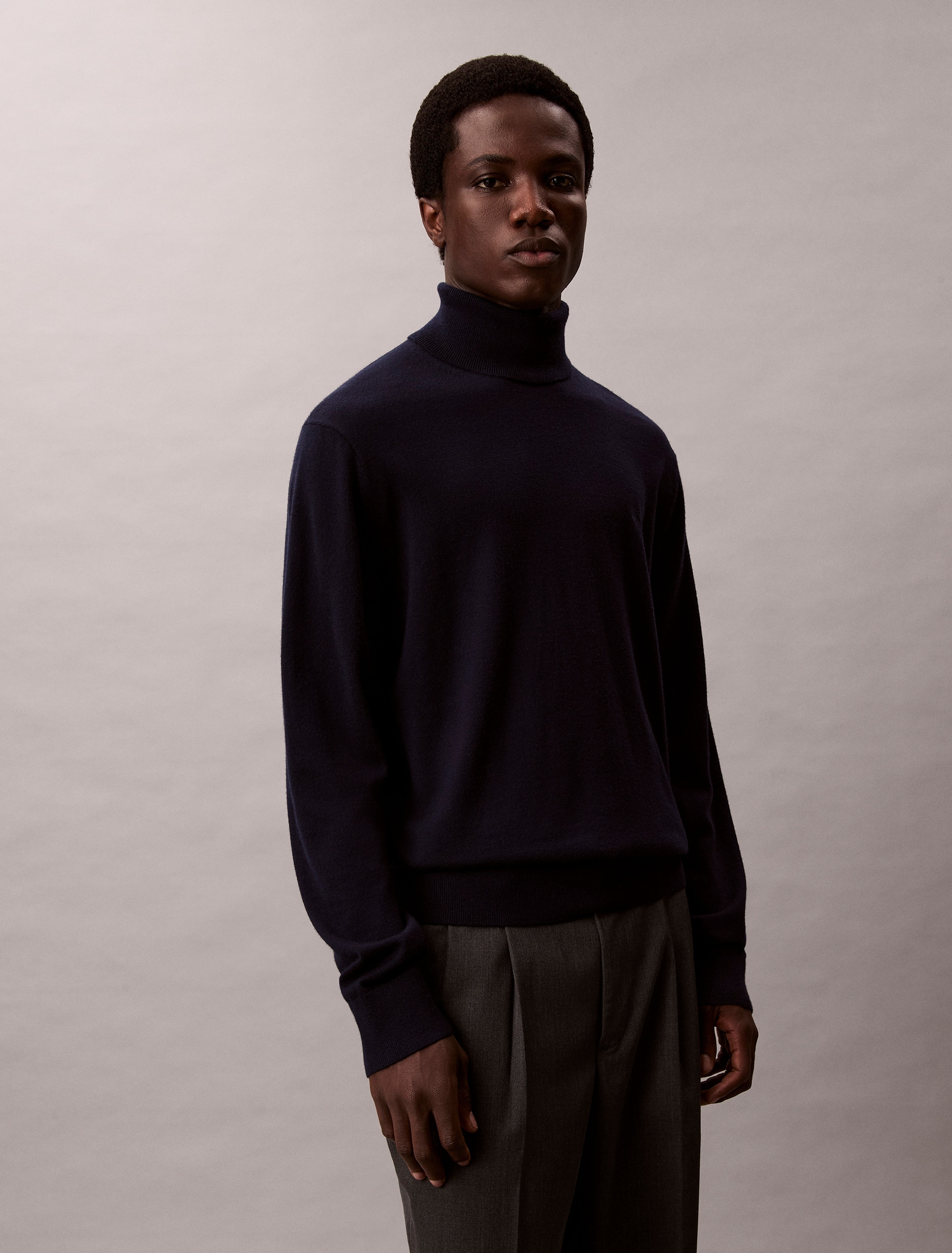 Calvin Klein Rollkragenpullover »LS 100% MERINO T-NECK 14GG« Mit Rundhalsausschnitt, regular fit