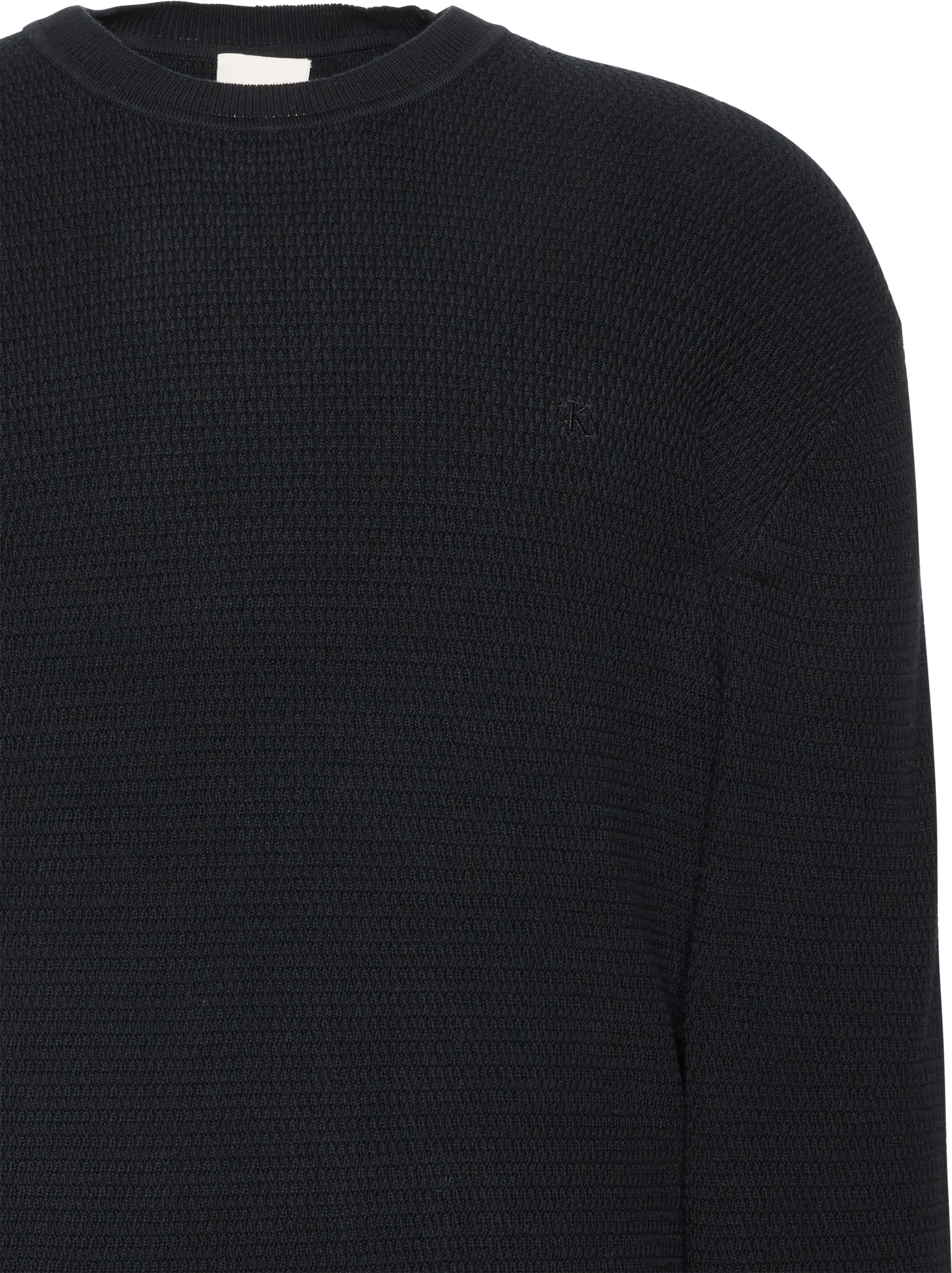 Calvin Klein Strickpullover »LS TXTR CTTN CRWNK S«, Mit Rundhalsausschnitt
