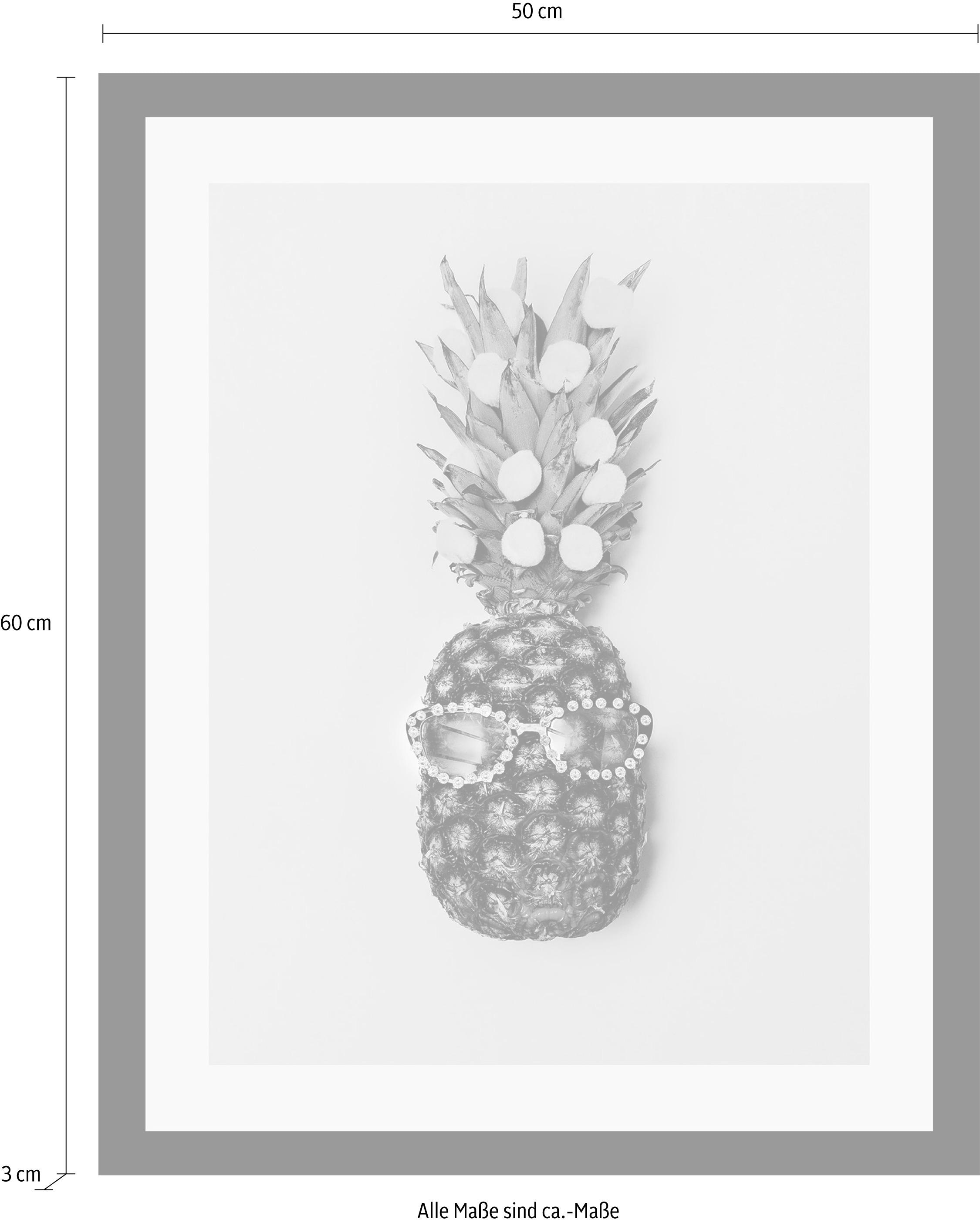 queence Bild »Ananas«, Obst-Obst Bilder-Essen-Lebensmittel-Humor-Ananas, HD Premium Poster-Druck inkl. Holzrahmen