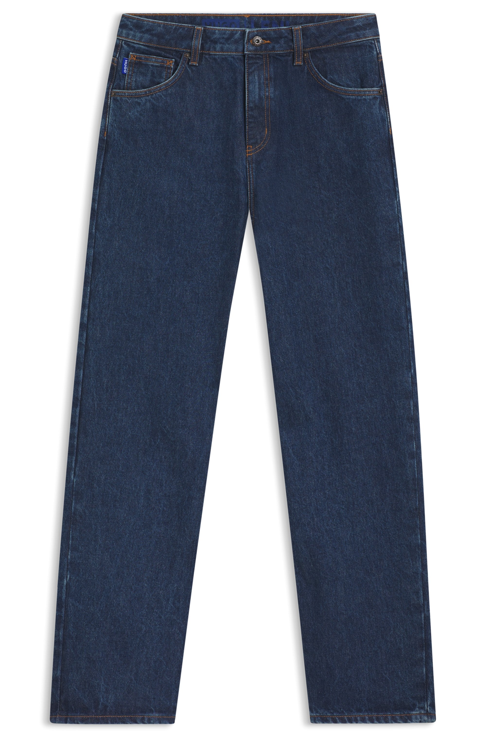 HUGO Blue Relax-fit-Jeans »Leni«, mit charakteristischer Stickerei