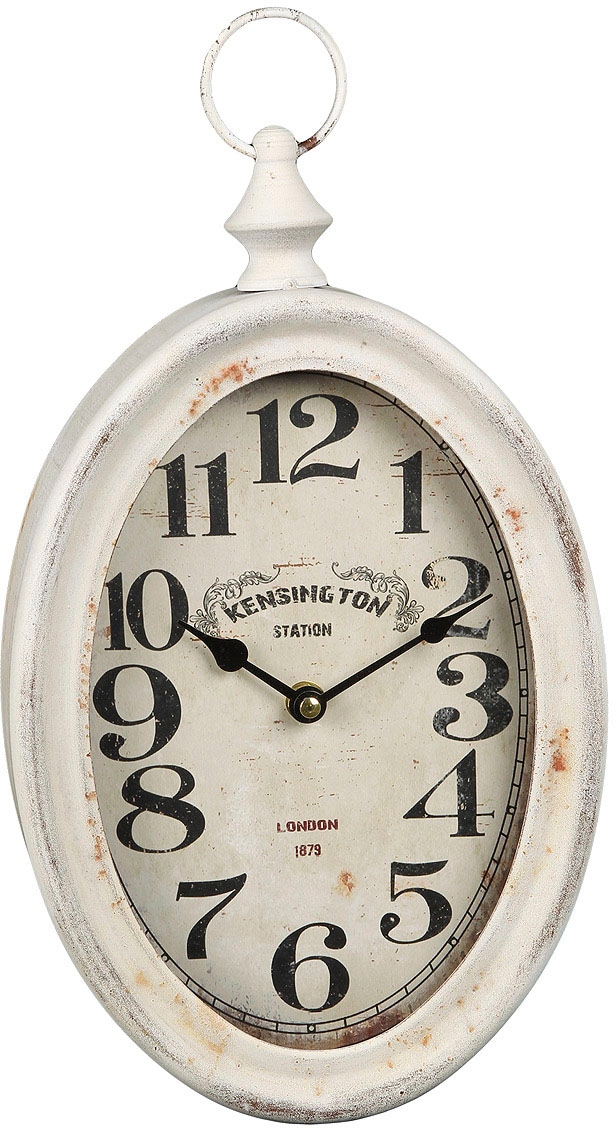 Ambiente Haus Wanduhr »Antikweiss Wanduhr aus metall 28cm« kaufen
