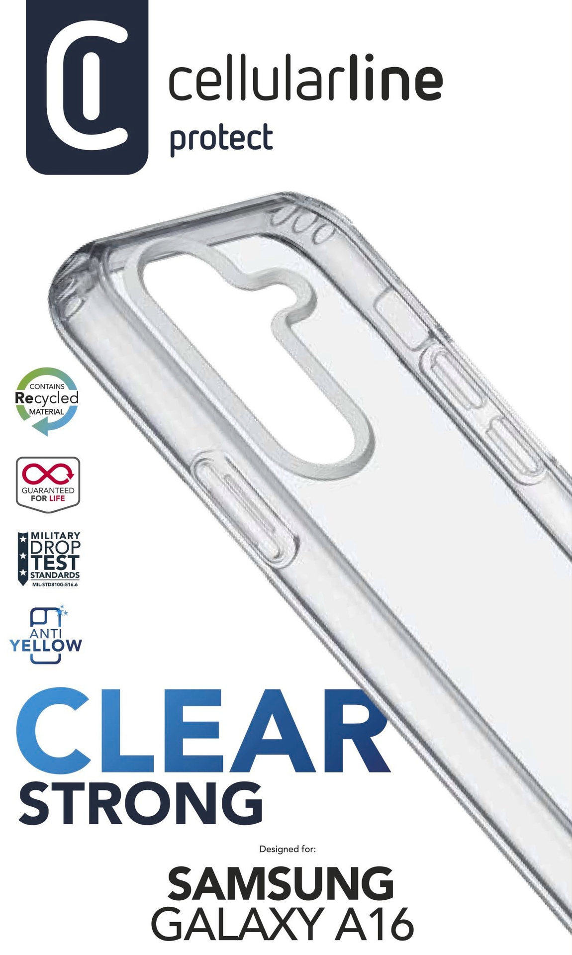 Cellularline Handyhülle »Clear Strong Case«, Backcover, Schutzhülle, Handyschutzhülle, Case, Schutzcase, stossfest