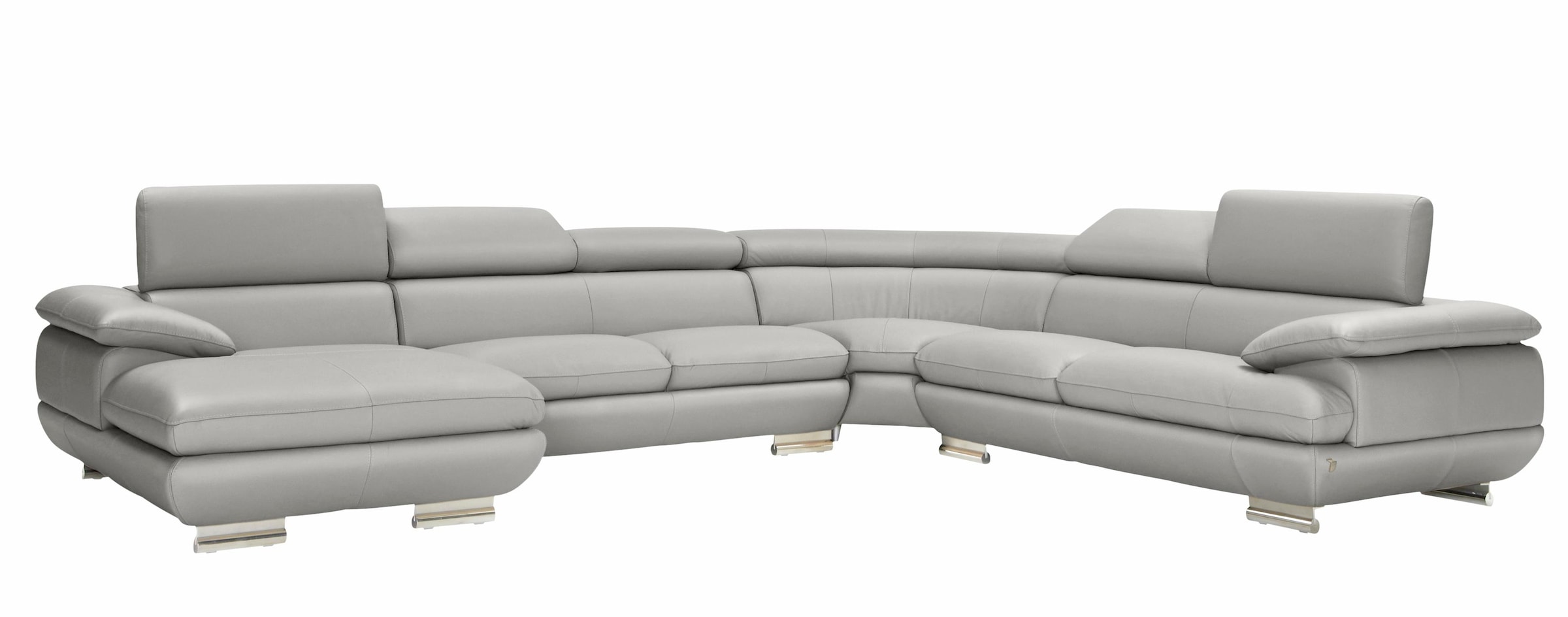 CALIA ITALIA Wohnlandschaft »Magic, italienisches Sofa zum Träumen, erstklassiger Sitzkomfort«, verstellbaren Kopfstützen zum Relaxen, in 2 Lederqualitäten, U-Form