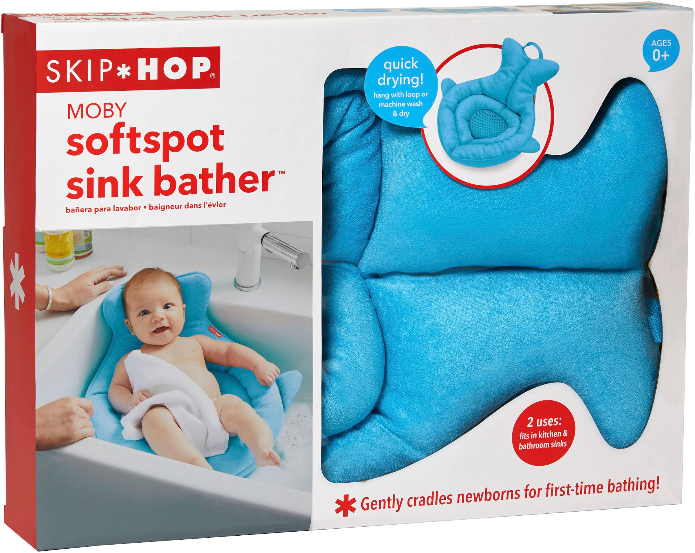 Skip Hop Babybadewanne »Gepolsterte Waschbecken-Badewanne, Moby, blau«