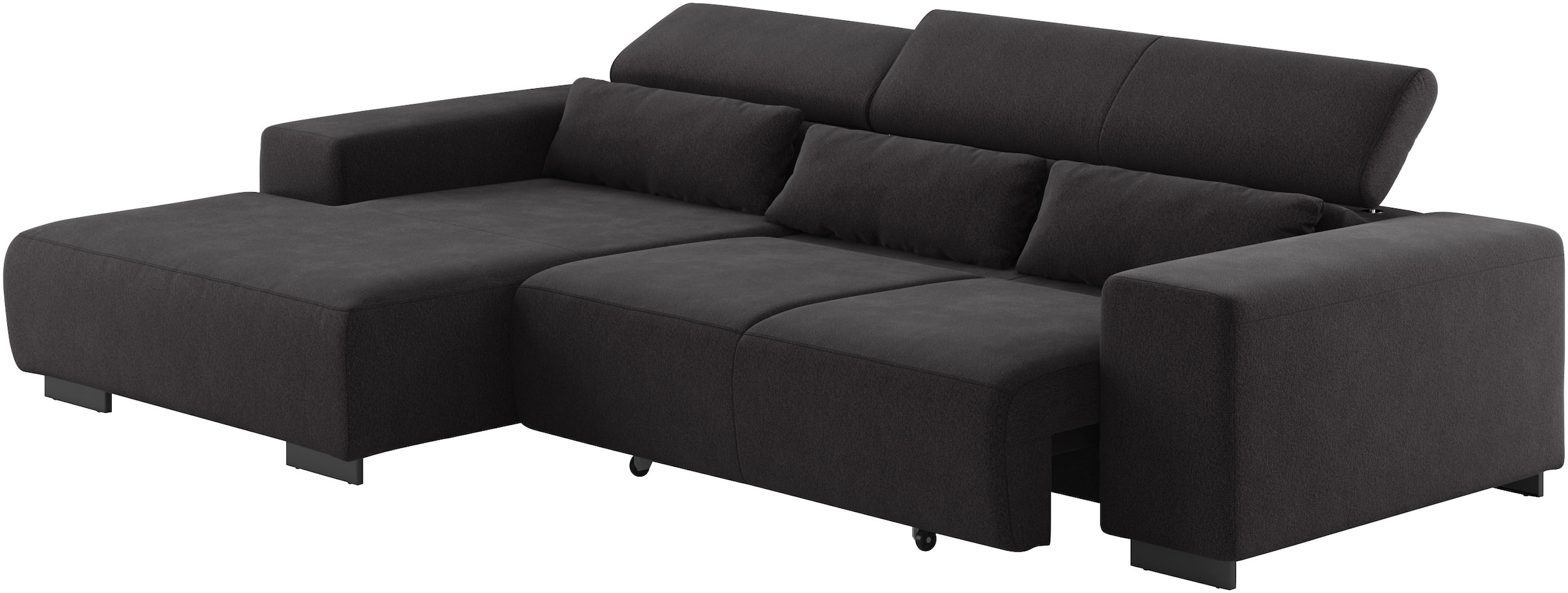 COTTA Ecksofa »Side L-Form, mit Kopfteilverstellung & 3 Nierenkissen«, optional motorische Sitztiefenverstellung
