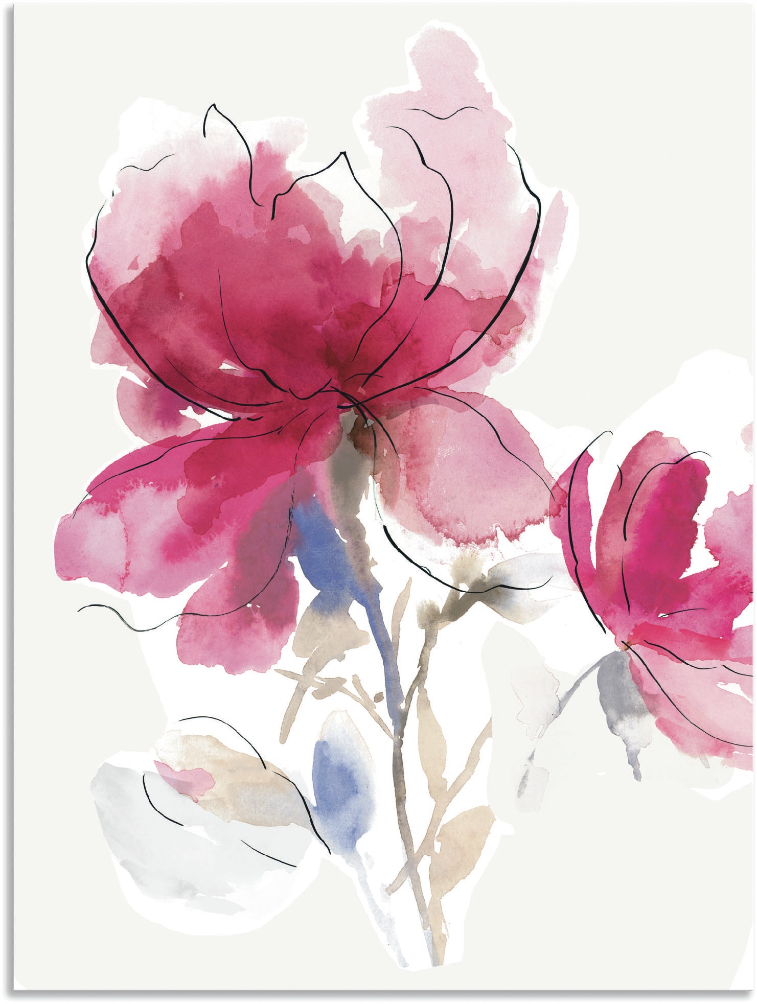 Artland Wandbild "Rosige Blüte I." Blumenbilder 1 Stk. tlg. als Alubild, Leinwandbild, Poster in verschied. Grössen