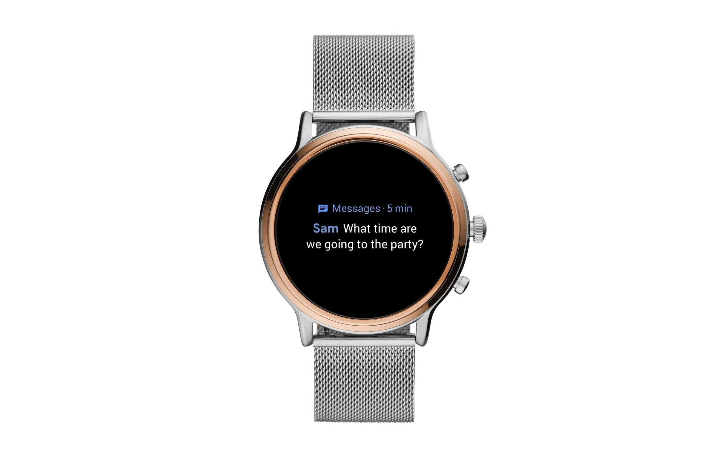 Fossil Smartwatch »Julianna HR FTW6061 Silberfarbenfarben/Rose/Schwarz«, (44 cm / 17,32 Zoll), Wear OS by Google, 8 GB,)