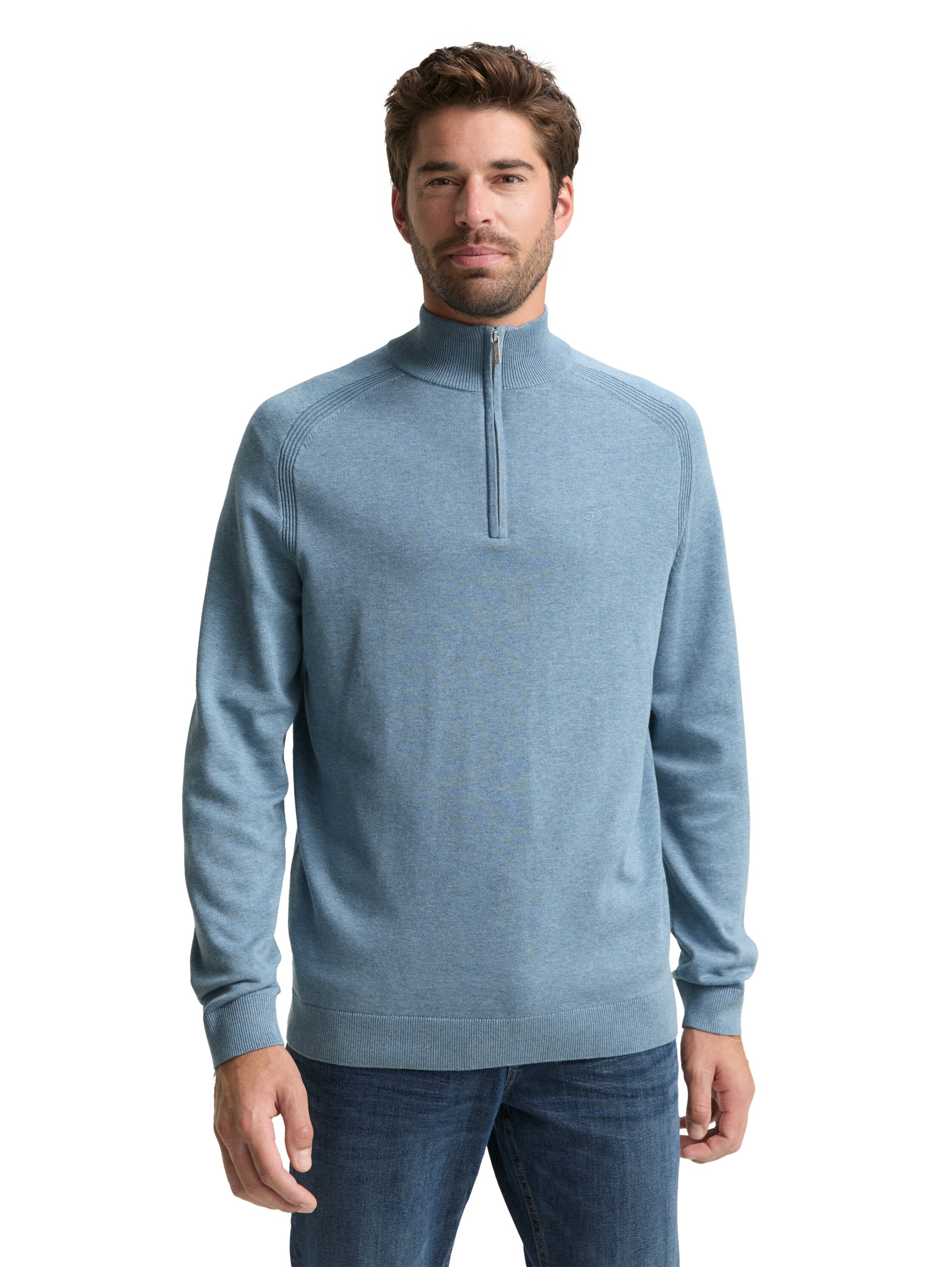 TOM TAILOR Troyer mit Logo Stickerei