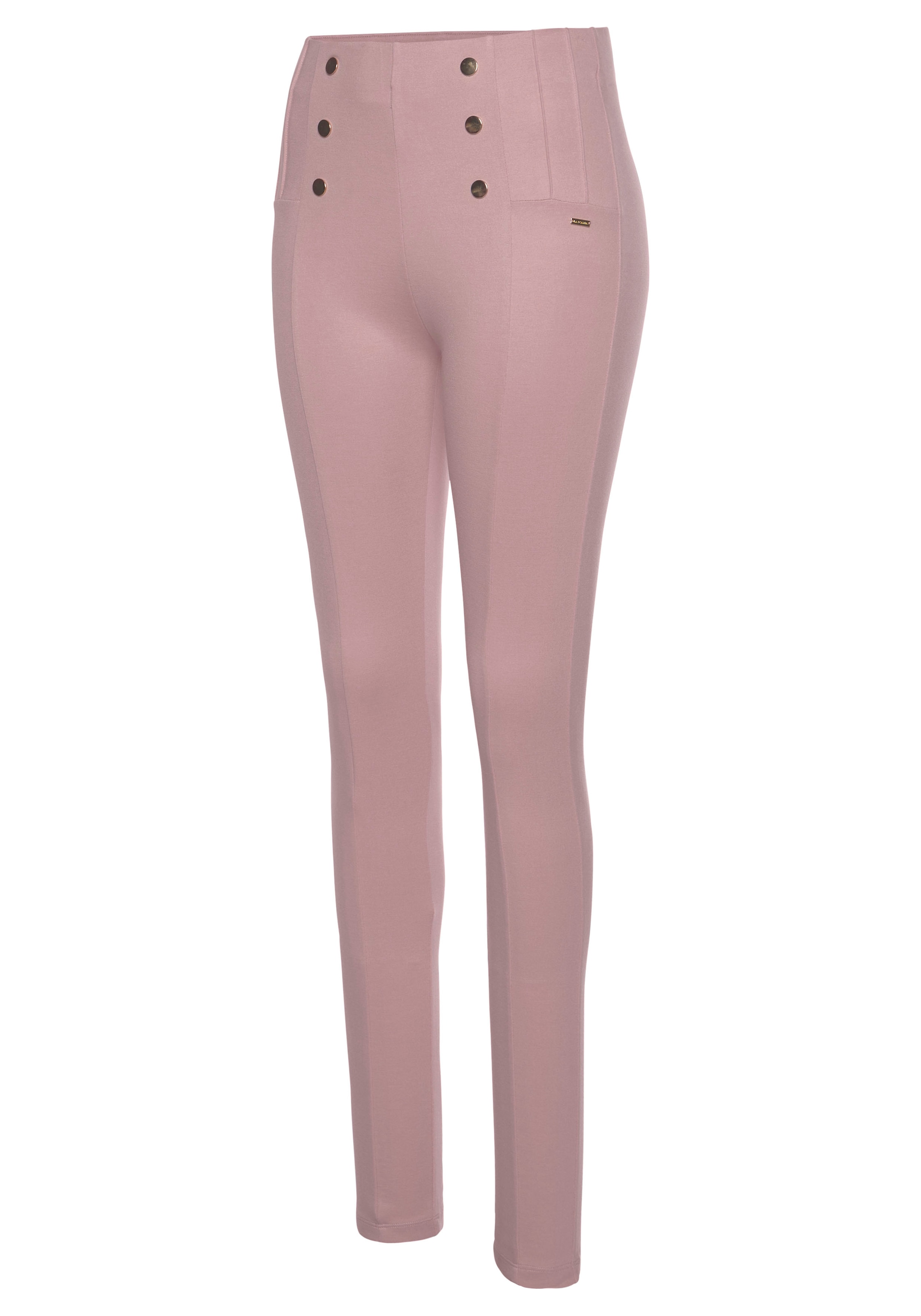 LASCANA Highwaist Leggings, mit Zierknöpfen