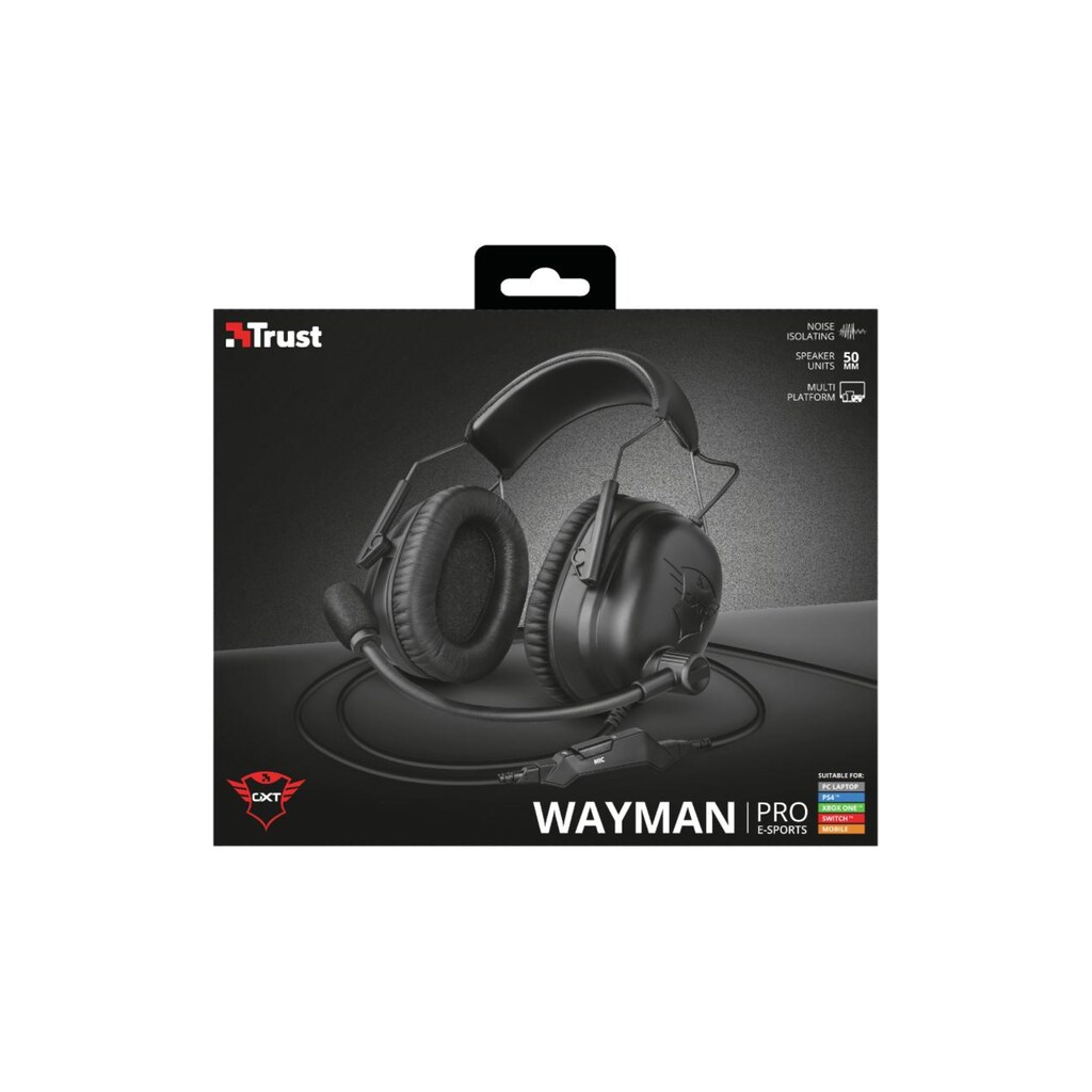 Trust Gaming-Headset »GXT 444 Wayman Pro Gaming Schwarz«, Noise-Cancelling