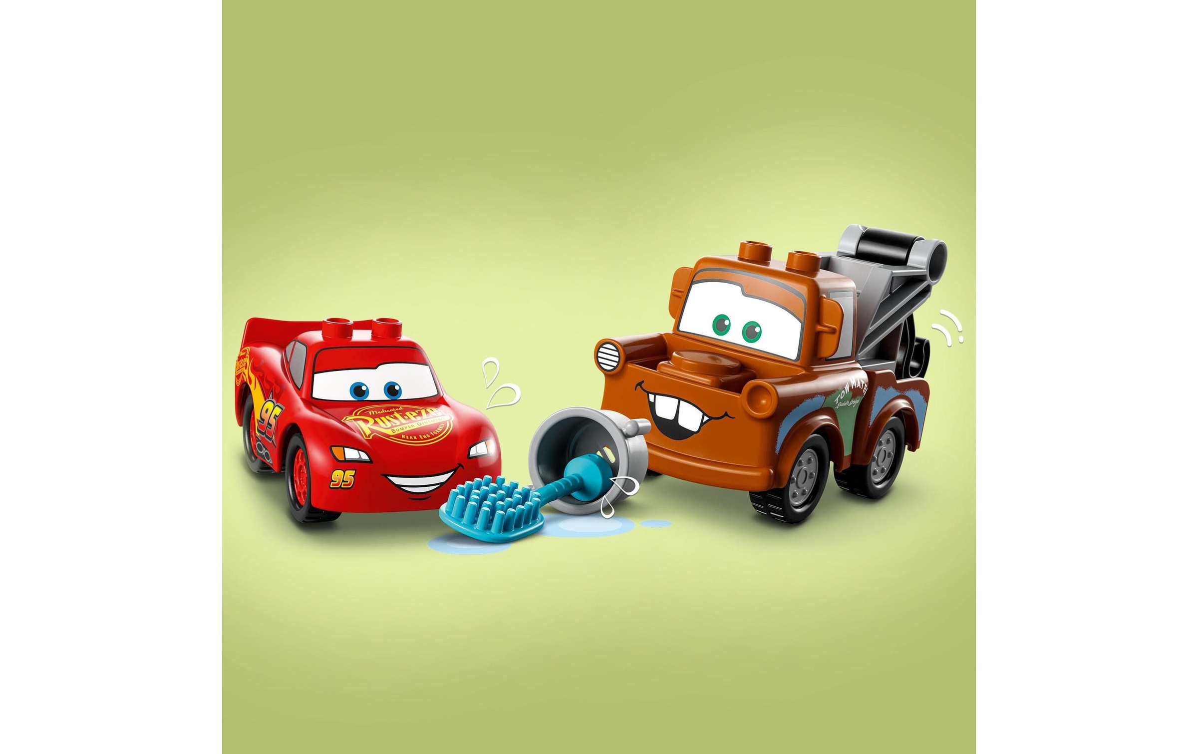LEGO® Konstruktionsspielsteine »L. McQueen & Mater in Waschanlage«, (29 St.)