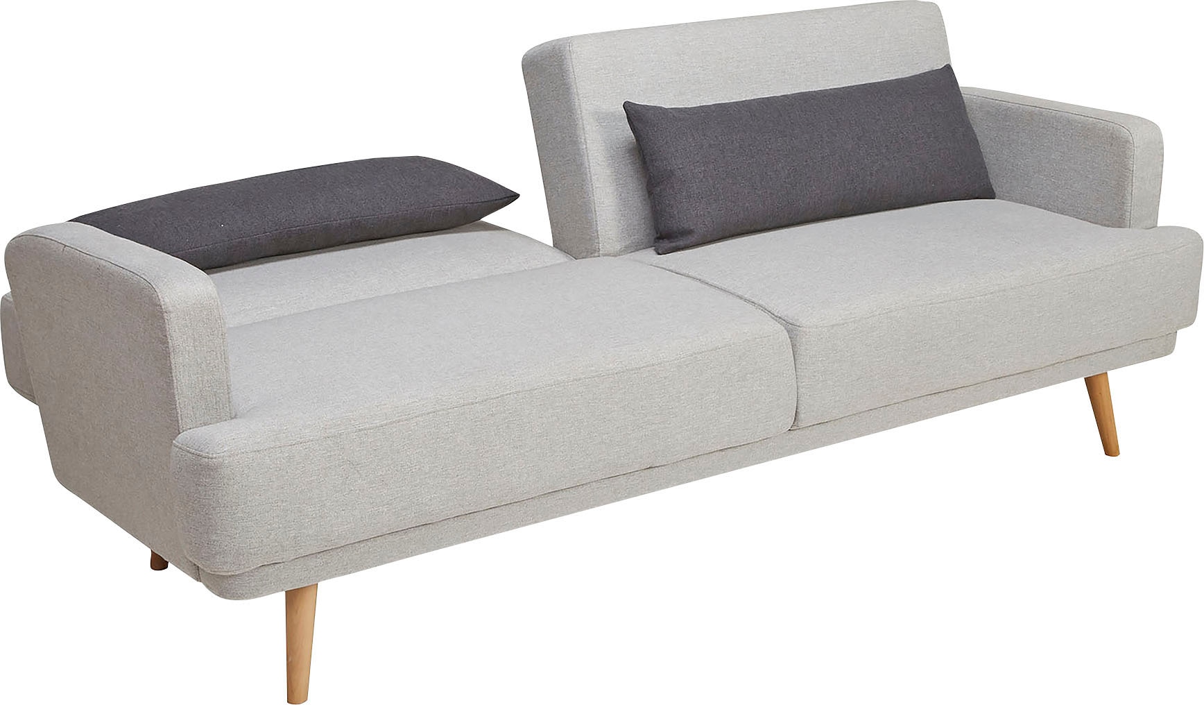 SalesFever Schlafsofa »Malmö - Komfortabler 2,5-Sitzer inklusive Zierkissen«, mit Schlaffunktion, Breite 214 cm