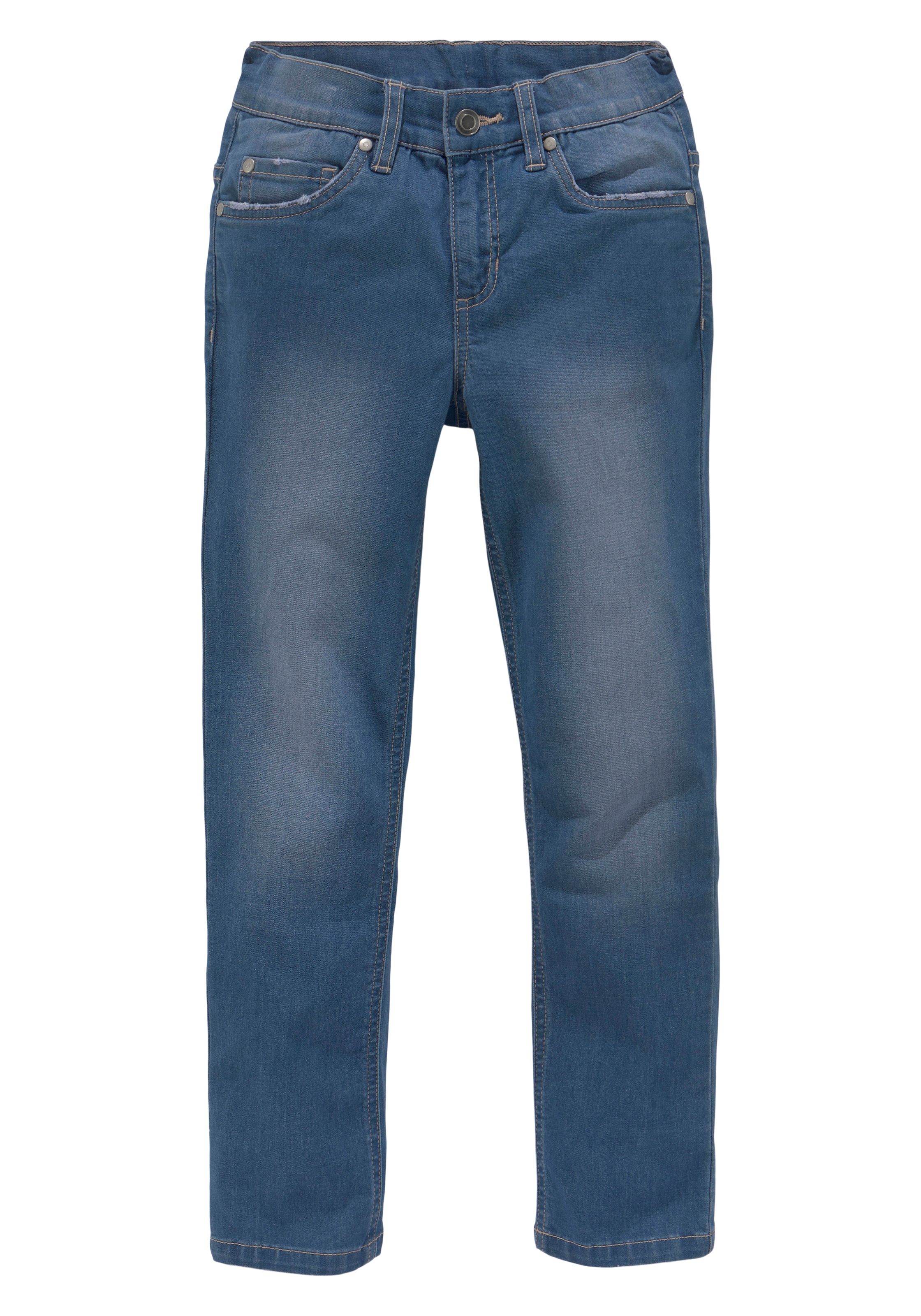 DELMAO Stretch-Jeans », Straight-fit Jeans für Jungen«, mit Logo-Stickerei hinten