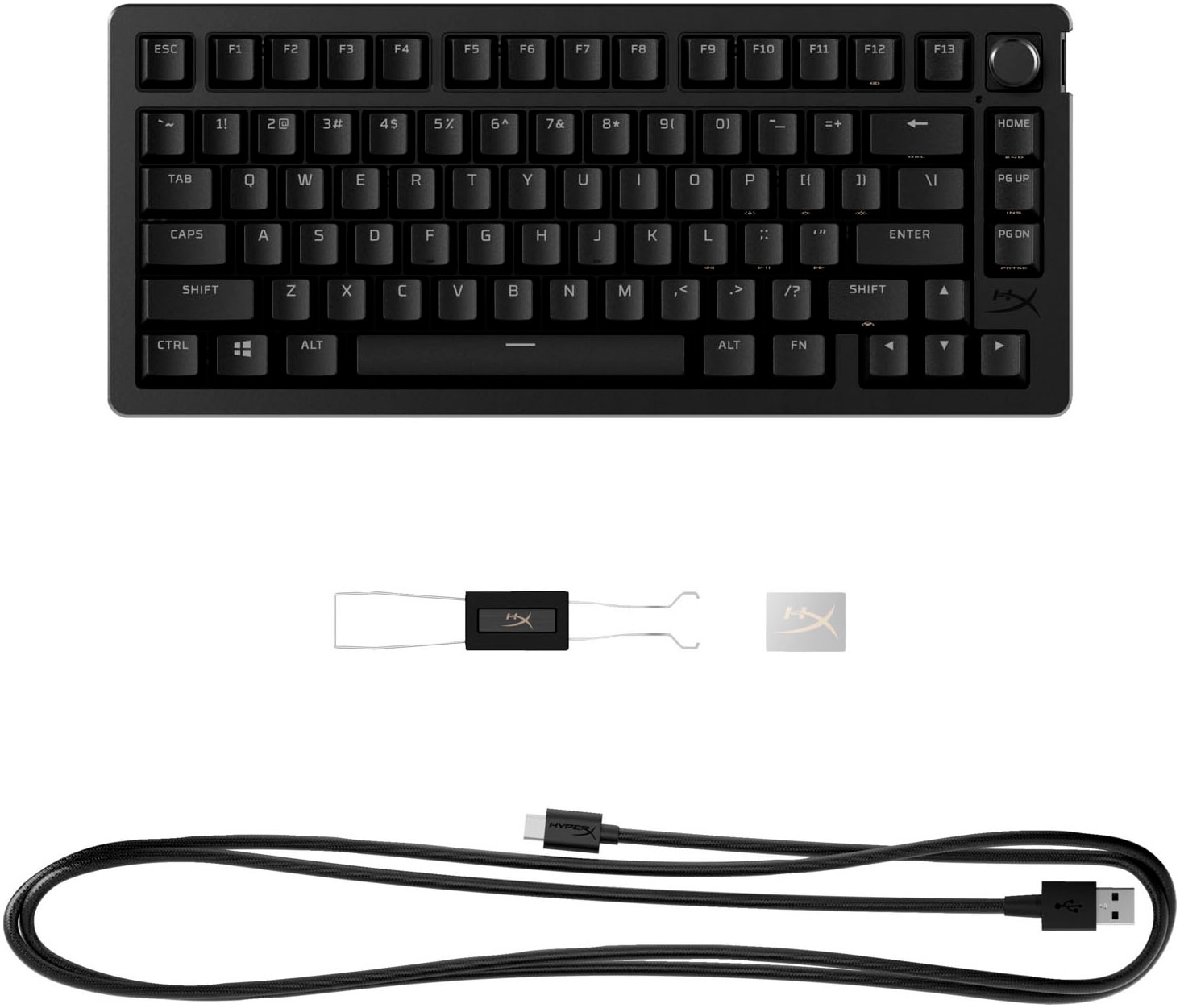 HyperX Gaming-Tastatur »Alloy Rise 75«, (Profil-Speicher-Fn-Tasten-Gaming-Modus-verstellbare Füsse)