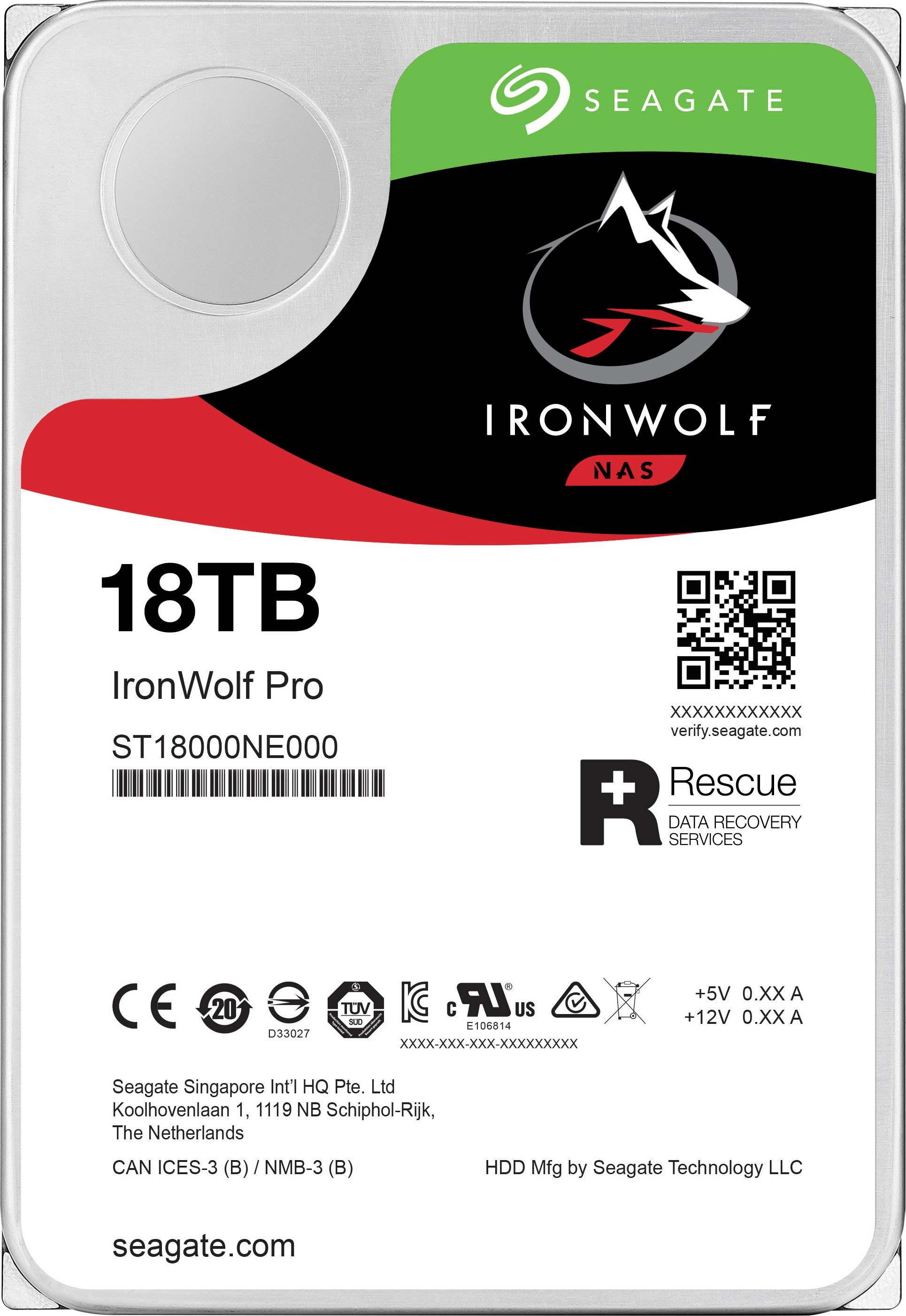 Seagate HDD-Festplatte »IronWolf Pro«, 3,5 Zoll, Anschluss SATA III, Bulk, inkl. 3 Jahre Rescue Data Recovery Services