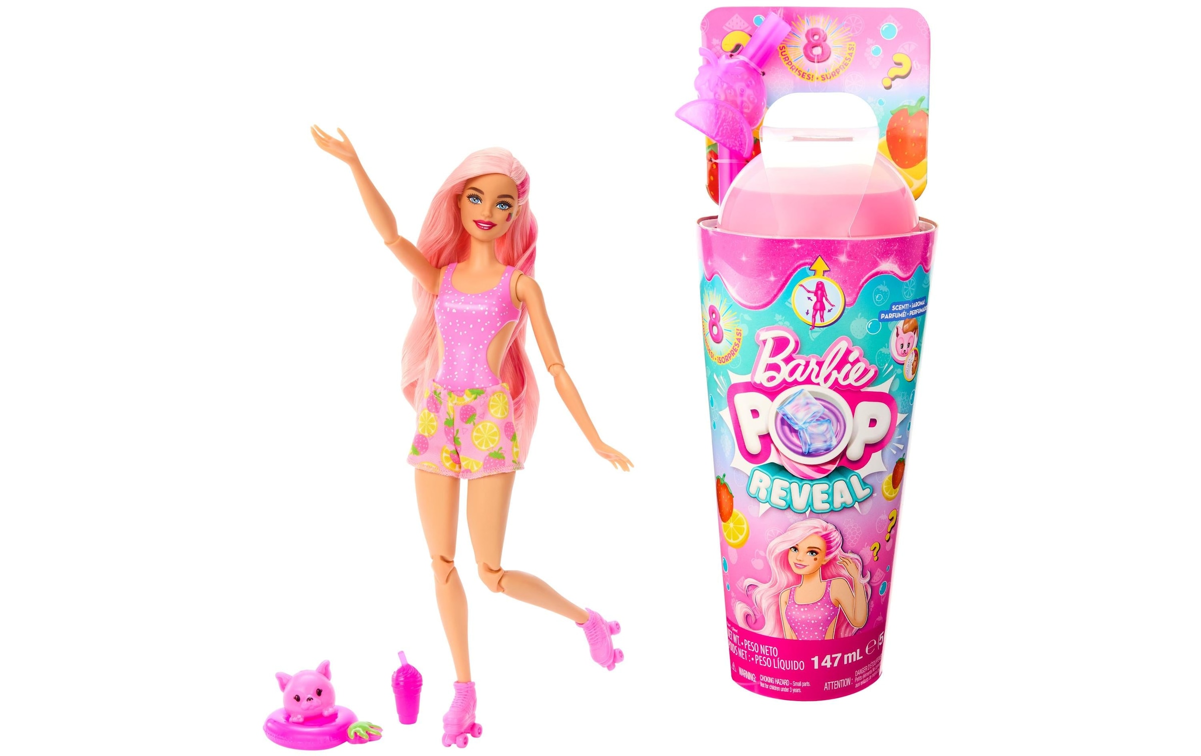 Barbie Anziehpuppe »Pop! Reveal Barbie Erdbeerlimonade«