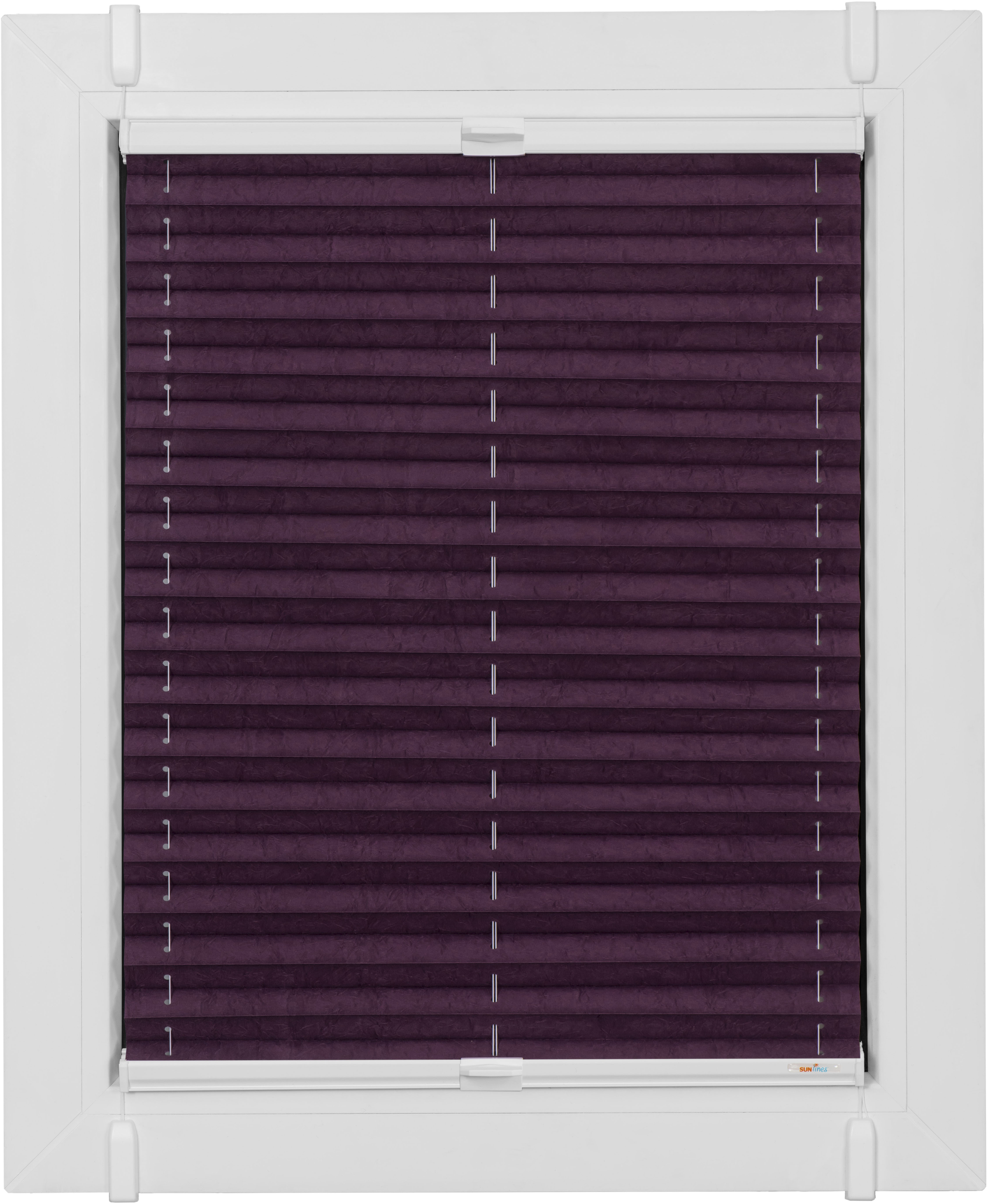 sunlines Plissee "One Size Style Crush" blickdicht ohne Bohren verspannt Zubehörfarbe weiss, zum Klemmen