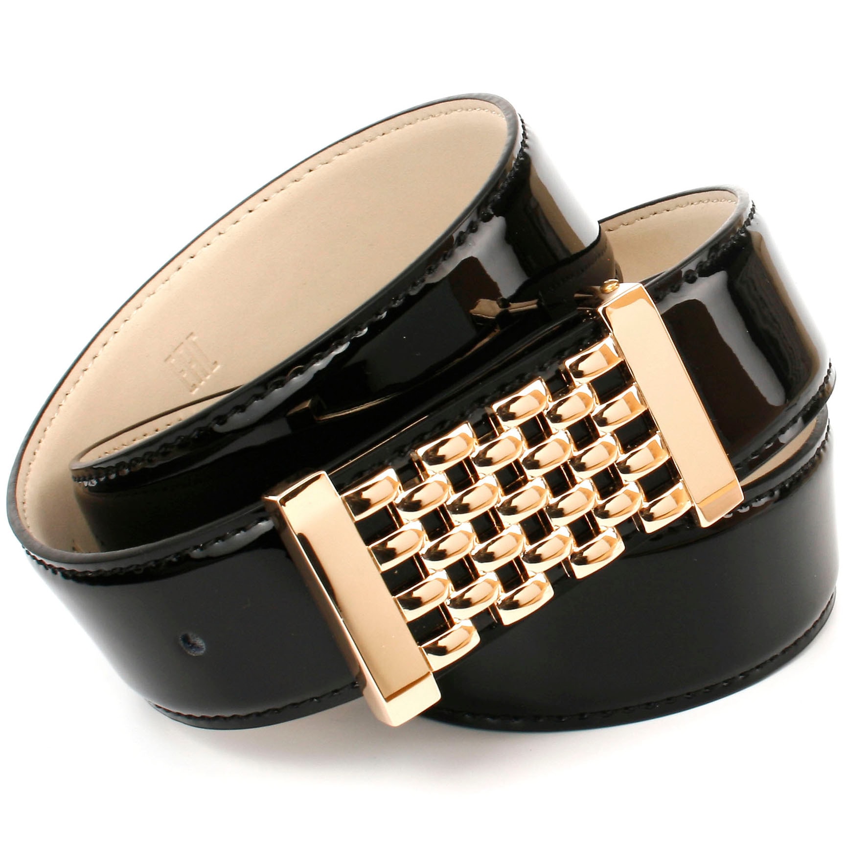 Anthoni Crown Ledergürtel, bei Lackoptik mit Schnalle online Jelmoli-Versand goldfarbener kaufen Schweiz
