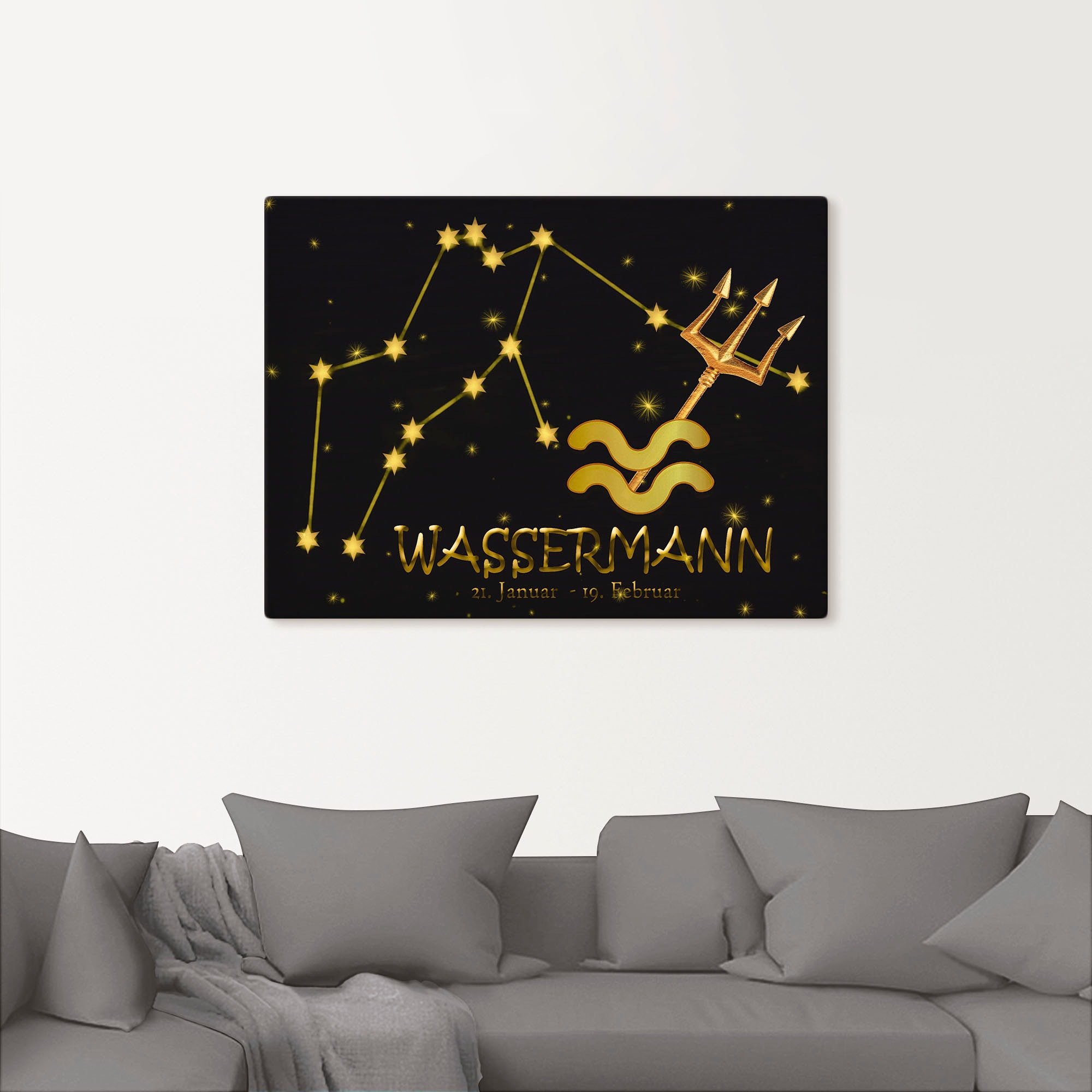 Artland Wandbild »Sternzeichen - Wassermann«, Bilder von Sternzeichen, (1 St.), als Alubild, Leinwandbild, Wandaufkleber oder Poster in versch. Grössen