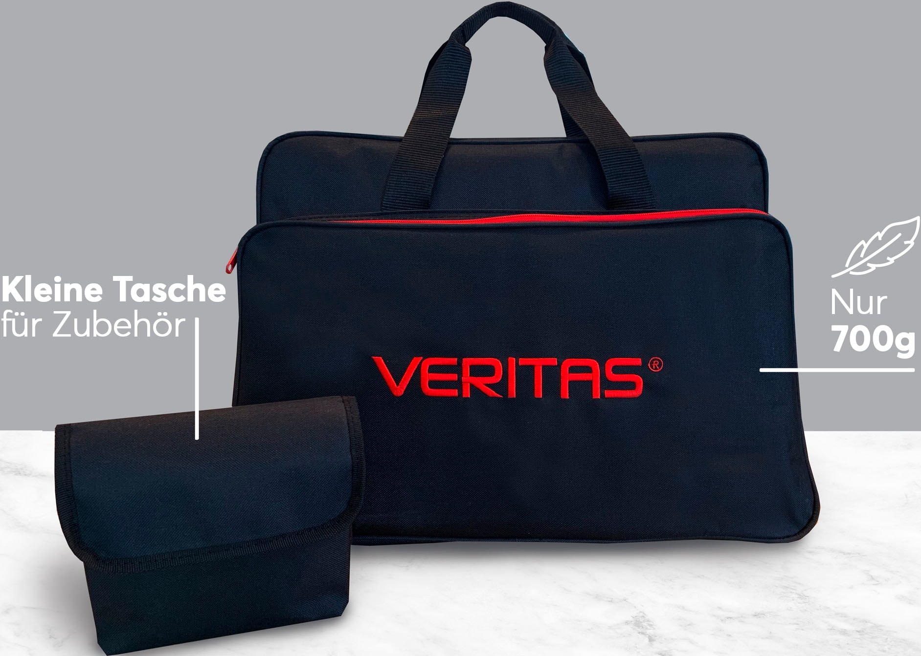 ➥ Veritas Jelmoli-Versand bestellen »1233-SP-002 schwarz/rot «VERITAS»«, | SEWING Nähmaschinentasche MACHINE BAG jetzt