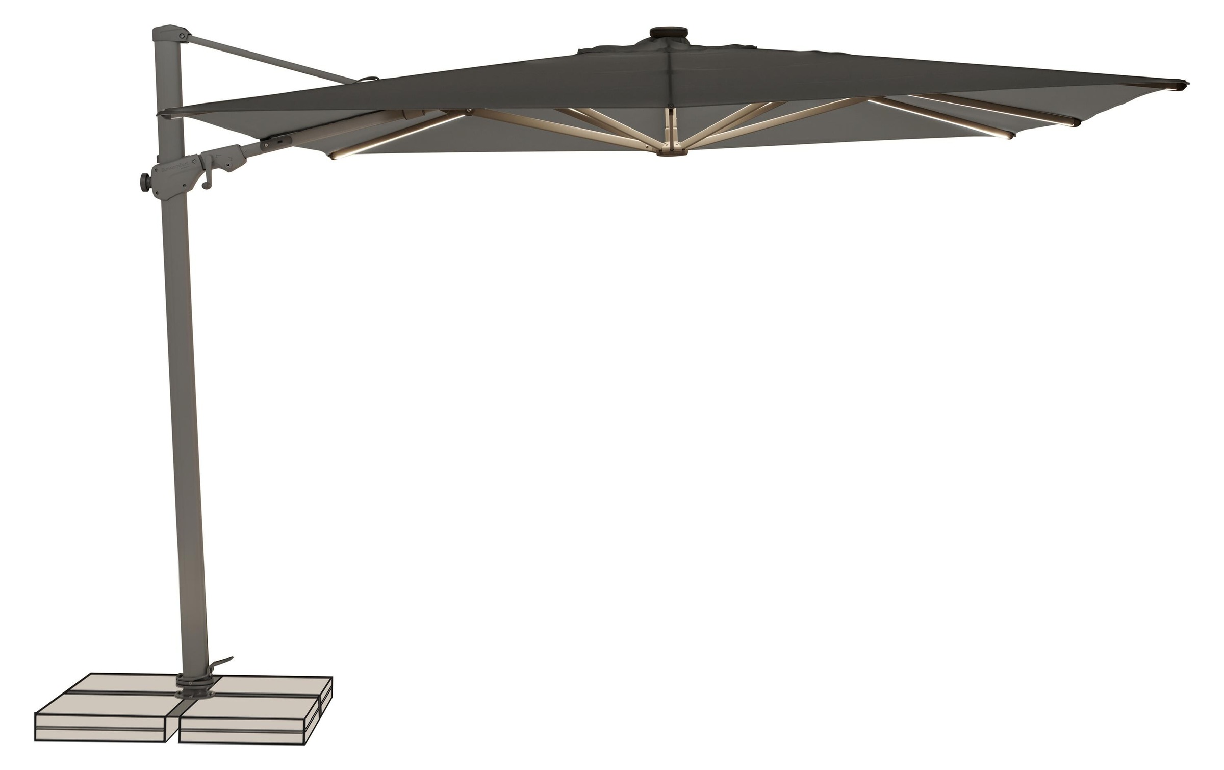 Sonnenschirm »Suncomfort by Glatz Varioflex Solar LED, 300 x 300 cm«