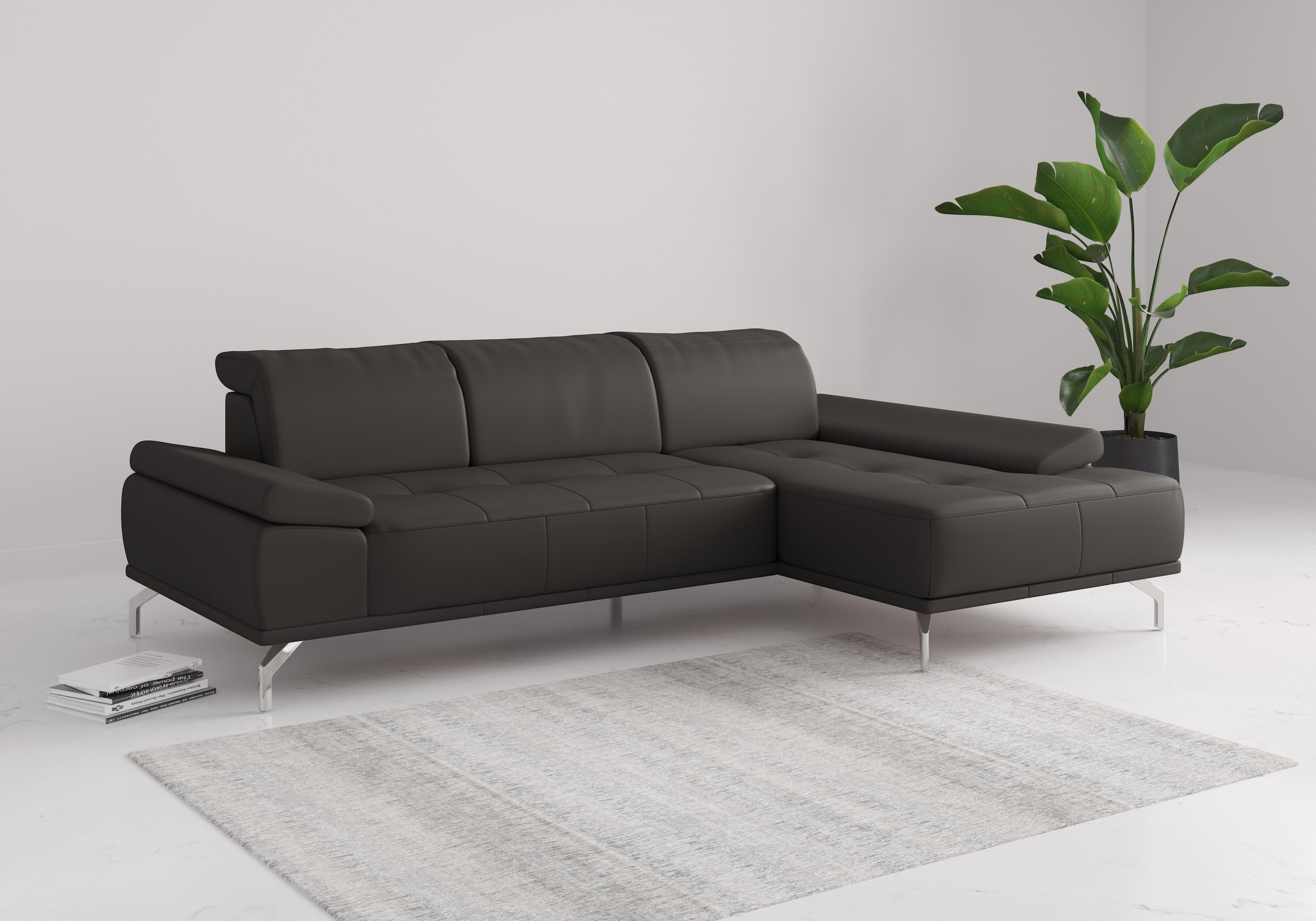 Home affaire Ecksofa "Caluna" Inkl.Sitztiefenverstellung, wahlweise mit Kopf- und Armteilverstellung