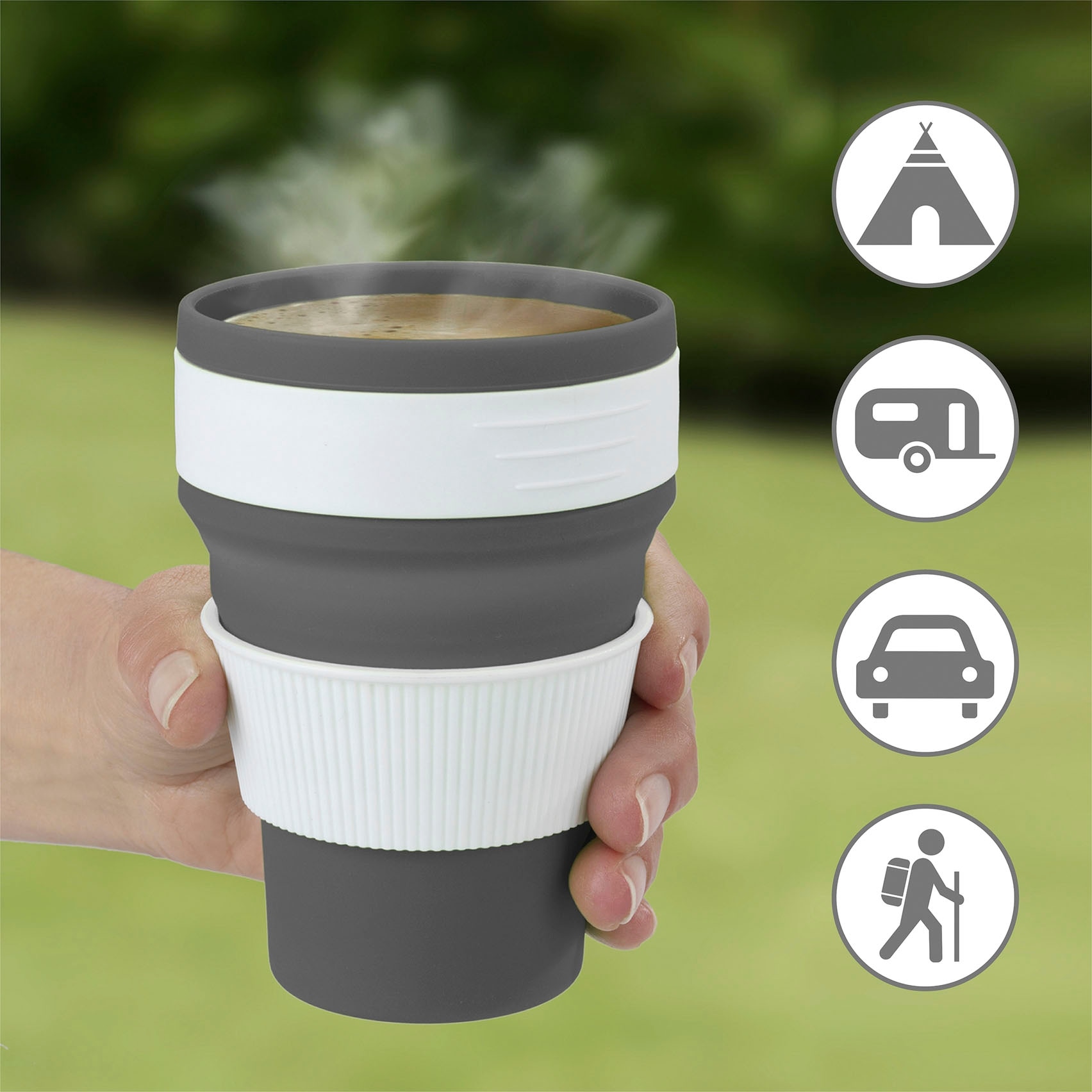 Maximex Coffee-to-go-Becher »Premium«, (Set, 2 tlg.), faltbar, je 350 ml, 2-teilig