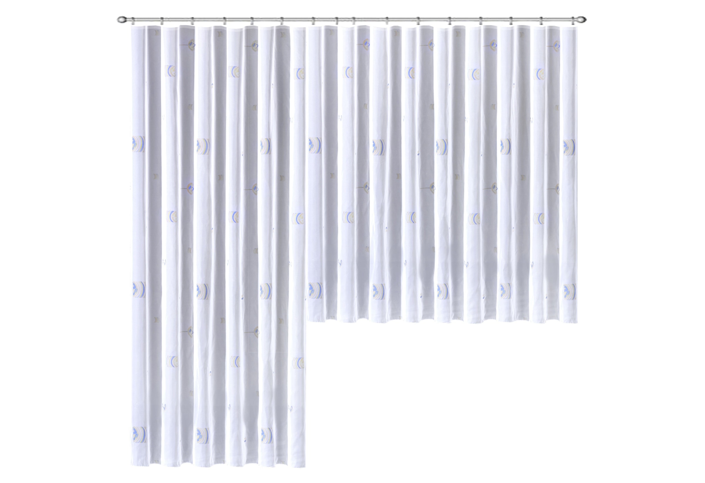 Weckbrodt Gardine "Lasa" Smokband 1 Stk. tlg. Voile, bedruckt, halbtransparent, Beschwerungsband, nach Mass