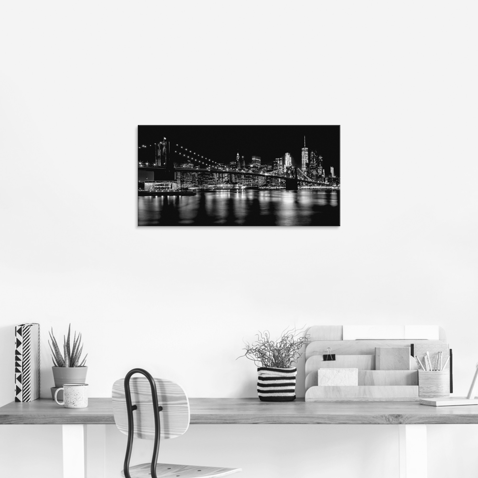 Artland Glasbild »Manhattan Skyline & Brroklyn Bridge I«, Amerika, (1 St.), in verschiedenen Grössen