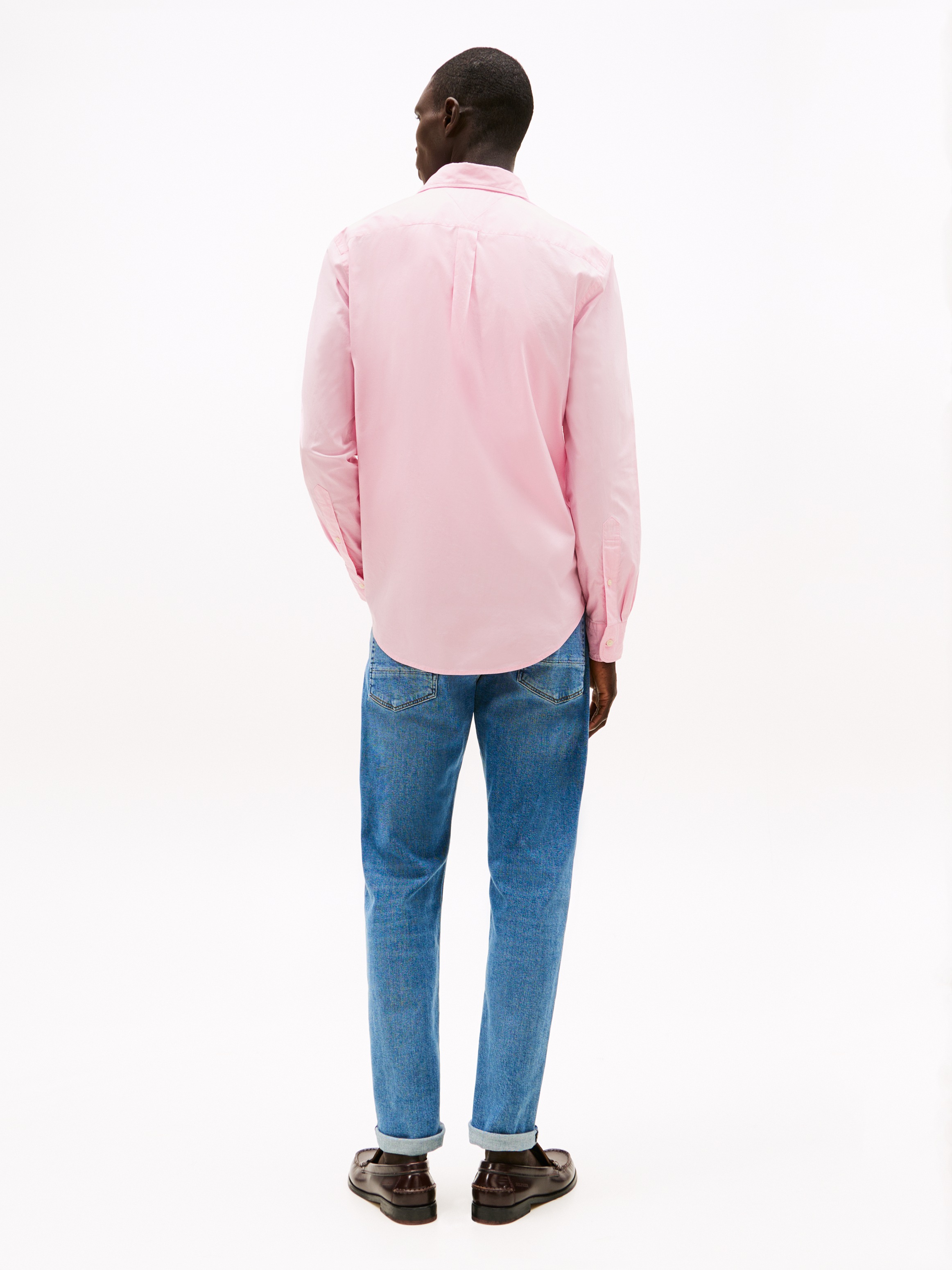 Tommy Hilfiger Businesshemd »FLEX POPLIN SOLID RF SHIRT mit Button-down und Rückenfalte«, unifarben, klassisch, regular fit, Baumwolle, Kragen
