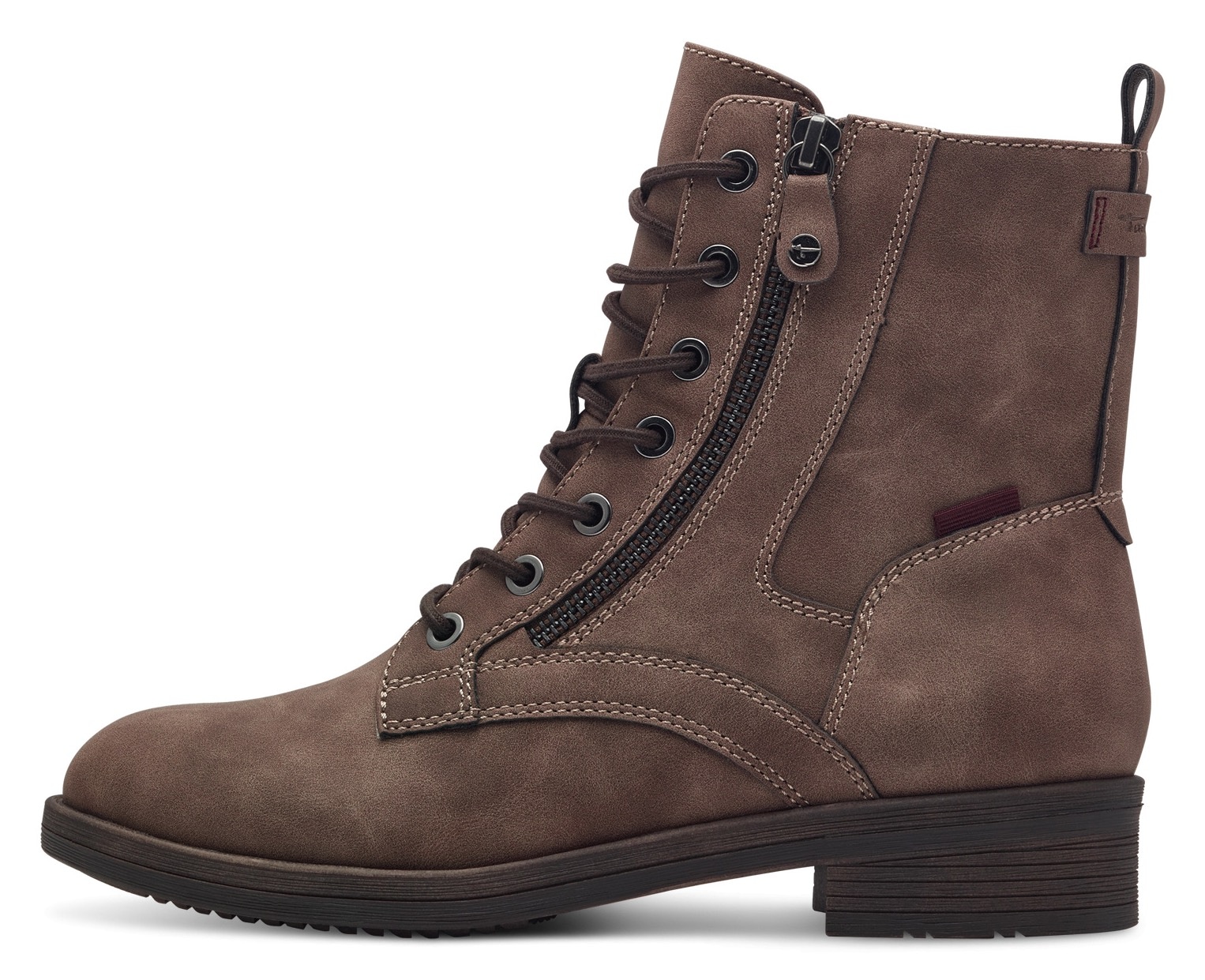 Tamaris Schnürboots, Blockabsatz, Schnürboots Stiefelette mit Zierreissverschluss