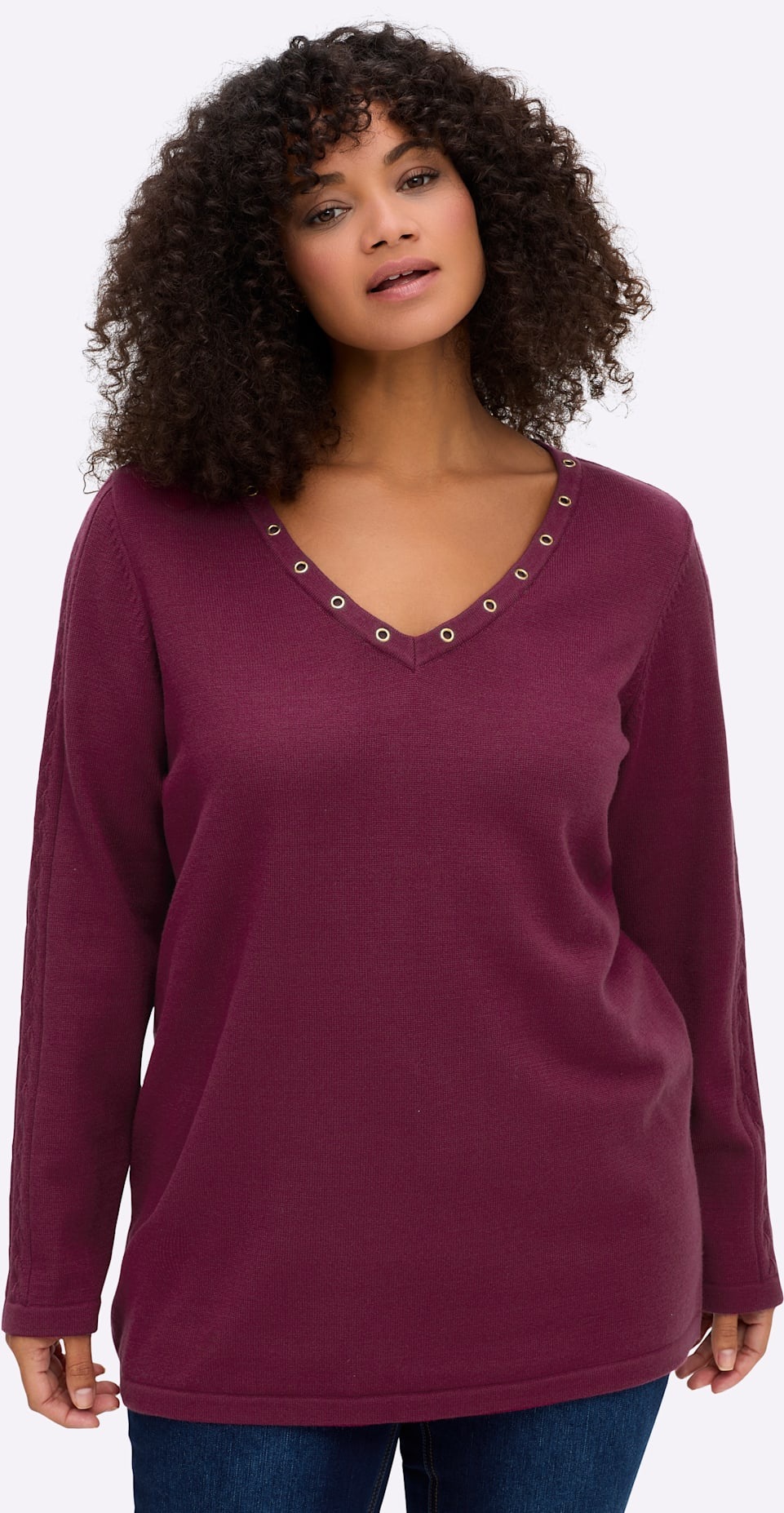 Sheego V-Ausschnitt-Pullover »Pullover«