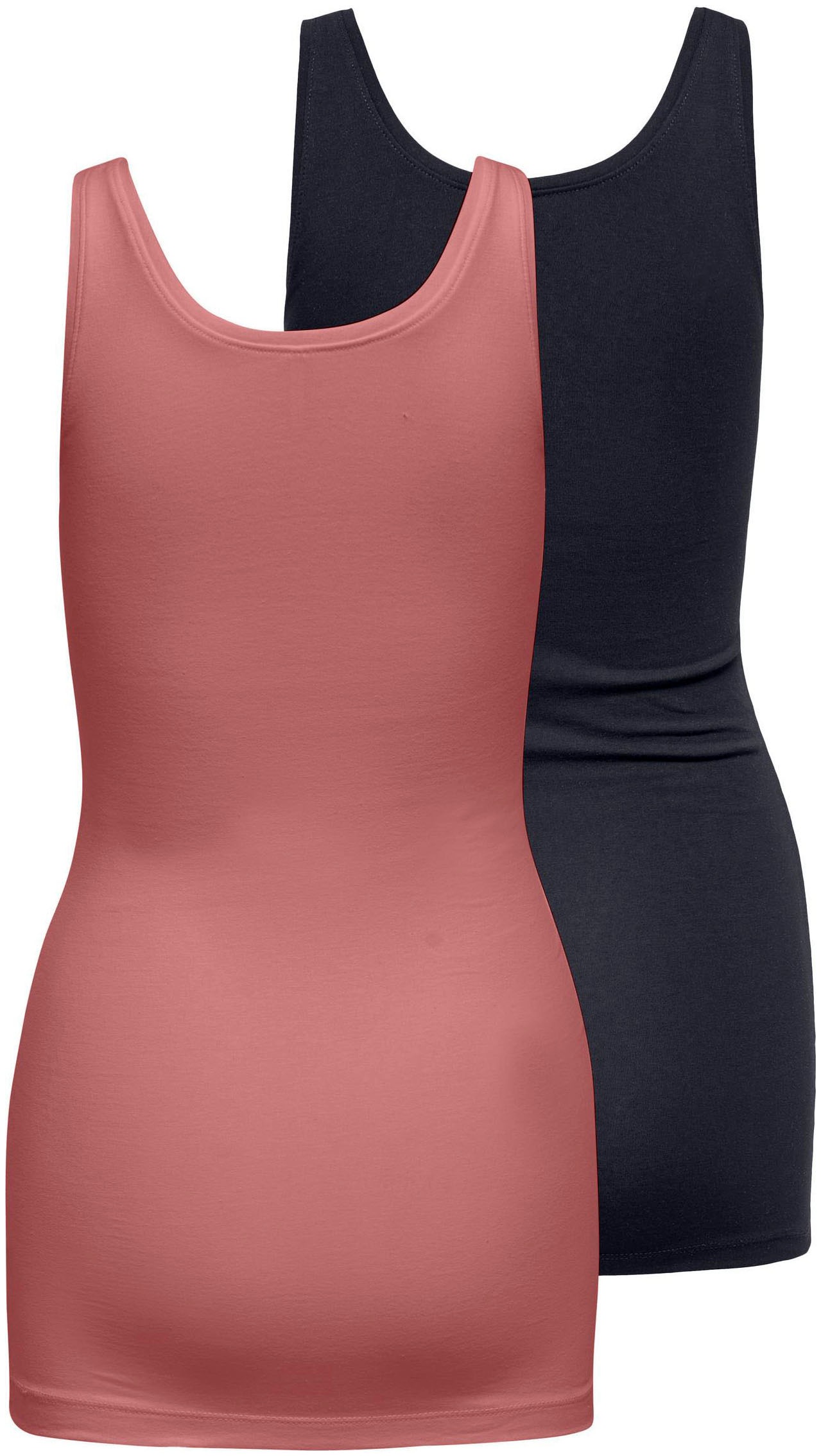 ONLY Tanktop »ONLLIVE LOVE NEW LONG TT 2PACK NOOS«, (Packung, 2 tlg., 2er-Pack)
