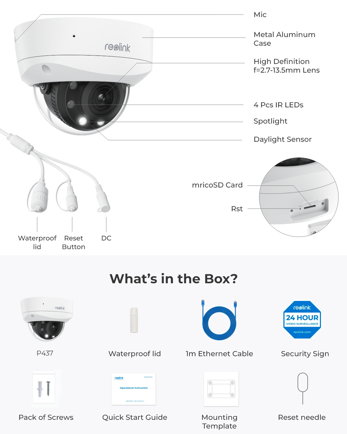 Reolink Überwachungskamera »P437 PoE Cam«, Aussenbereich