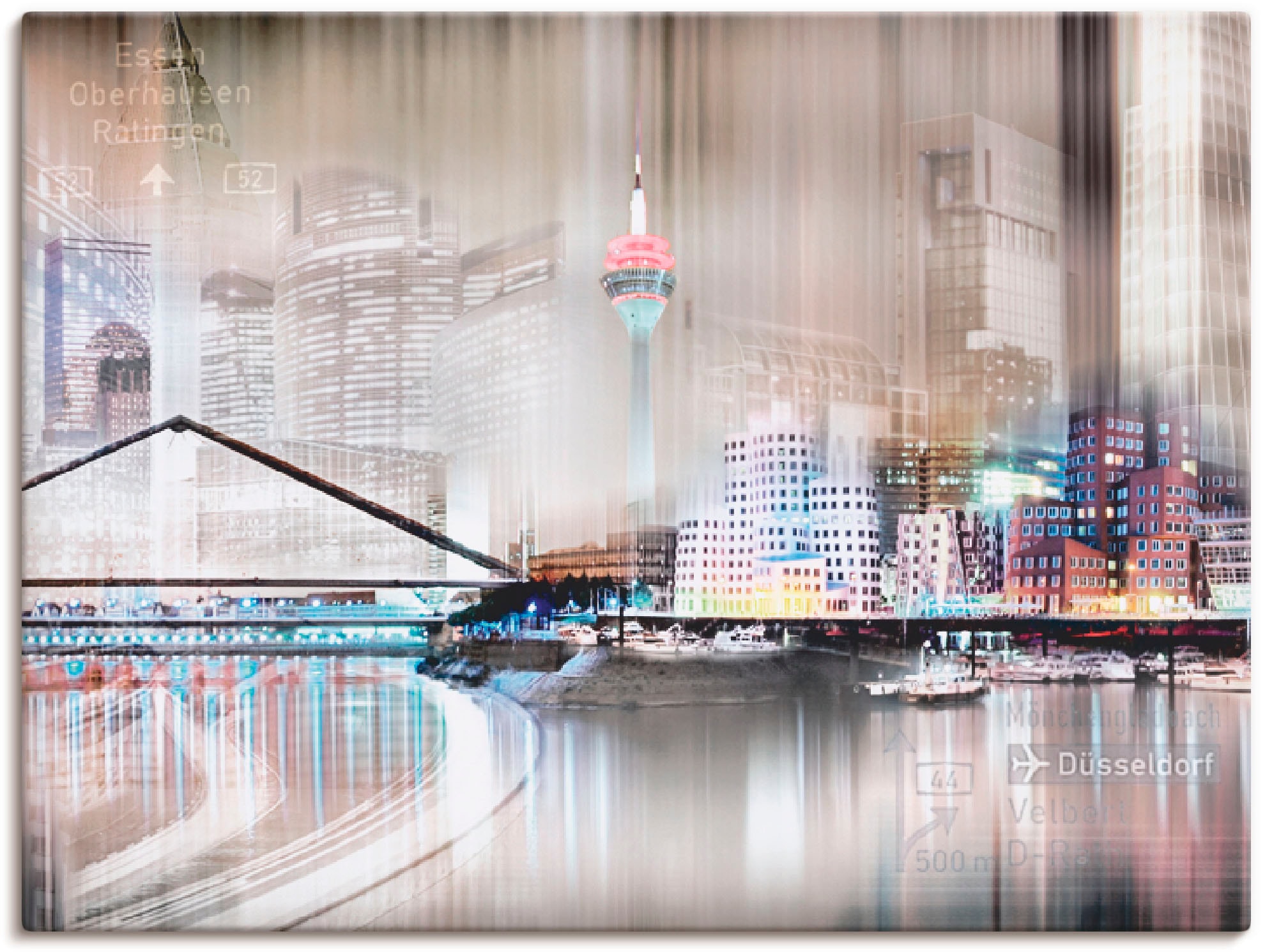 Artland Wandbild »Düsseldorf Skyline Collage IV«, Deutschland, (1 St.), als  Leinwandbild, Wandaufkleber oder Poster in versch. Grössen online bestellen  | Jelmoli-Versand