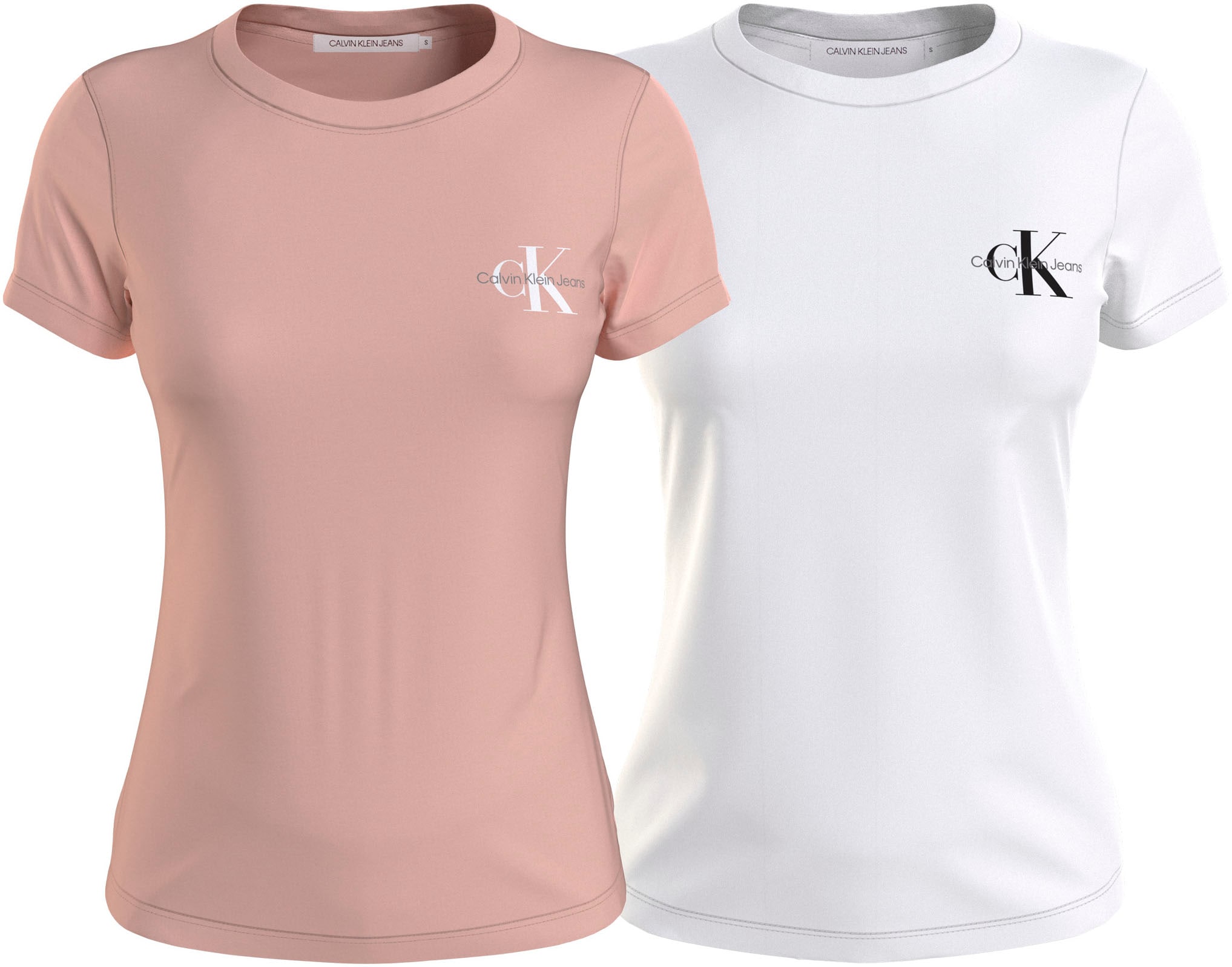 Jelmoli-Versand TEE«, MONOLOGO T-Shirt SLIM online (Packung) Plus »PLUS | Jeans kaufen 2-PACK Klein Calvin