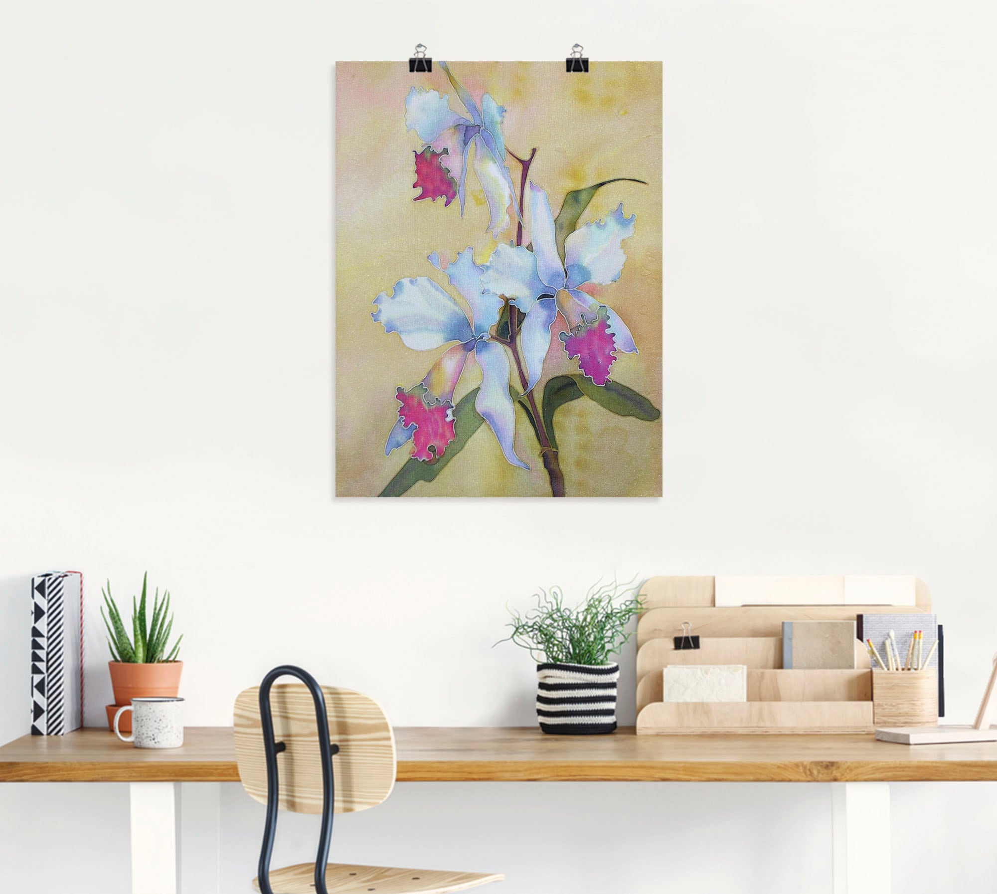Artland Wandbild »weiss-blaue Orchidee«, Blumen, (1 St.), als Leinwandbild, Wandaufkleber oder Poster in versch. Grössen